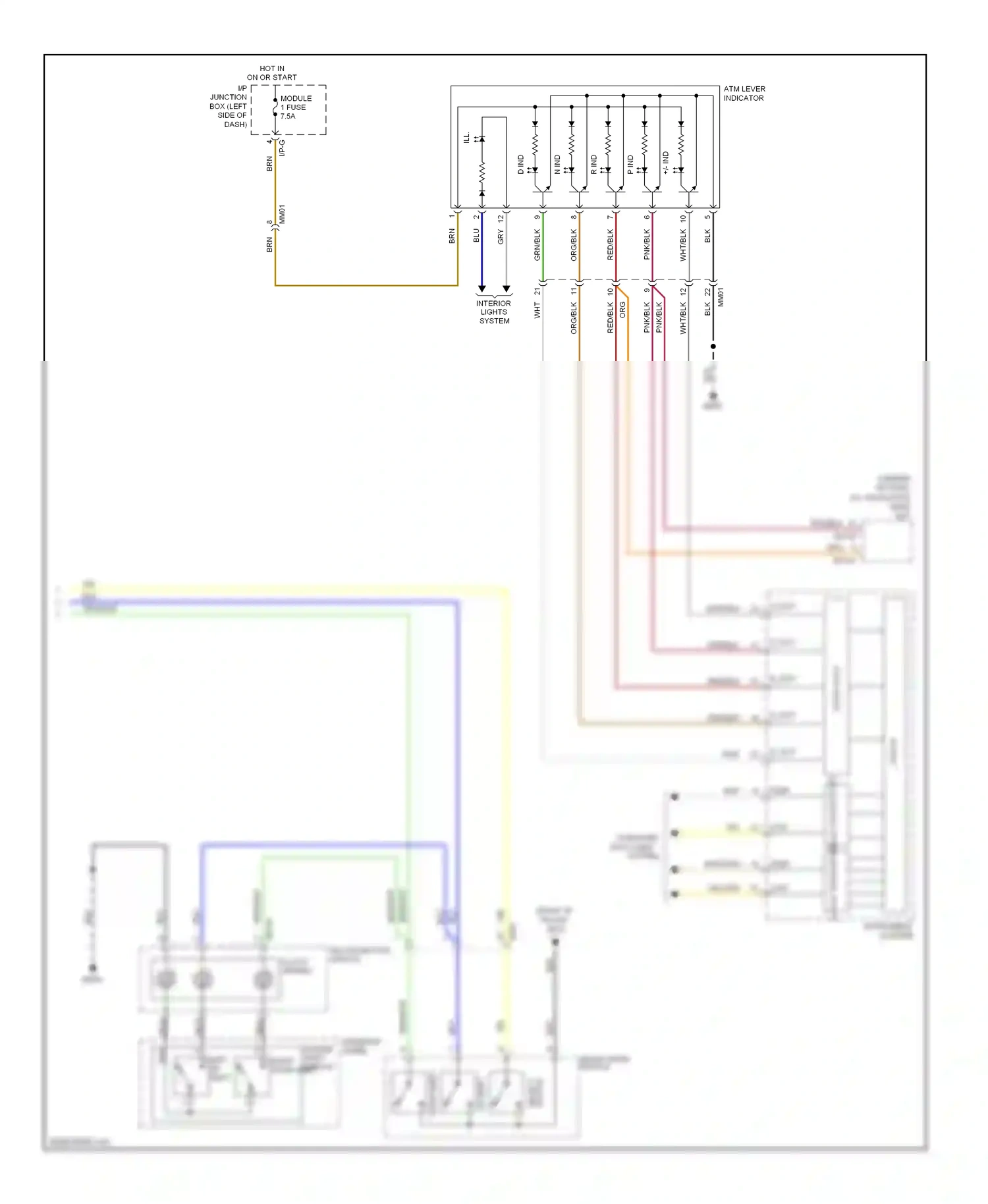 Wiring diagram down shift for Hyundai Sonata VI (2009-2014) (1 of 3)