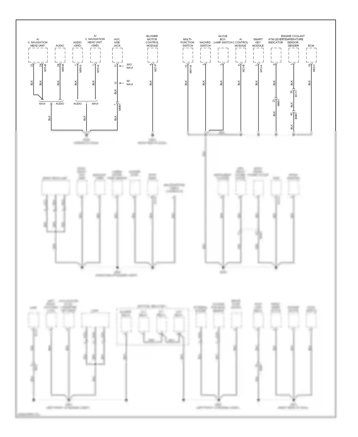 Wiring diagram hazard switch for Hyundai Sonata VI (2009-2014) (4 of 6)