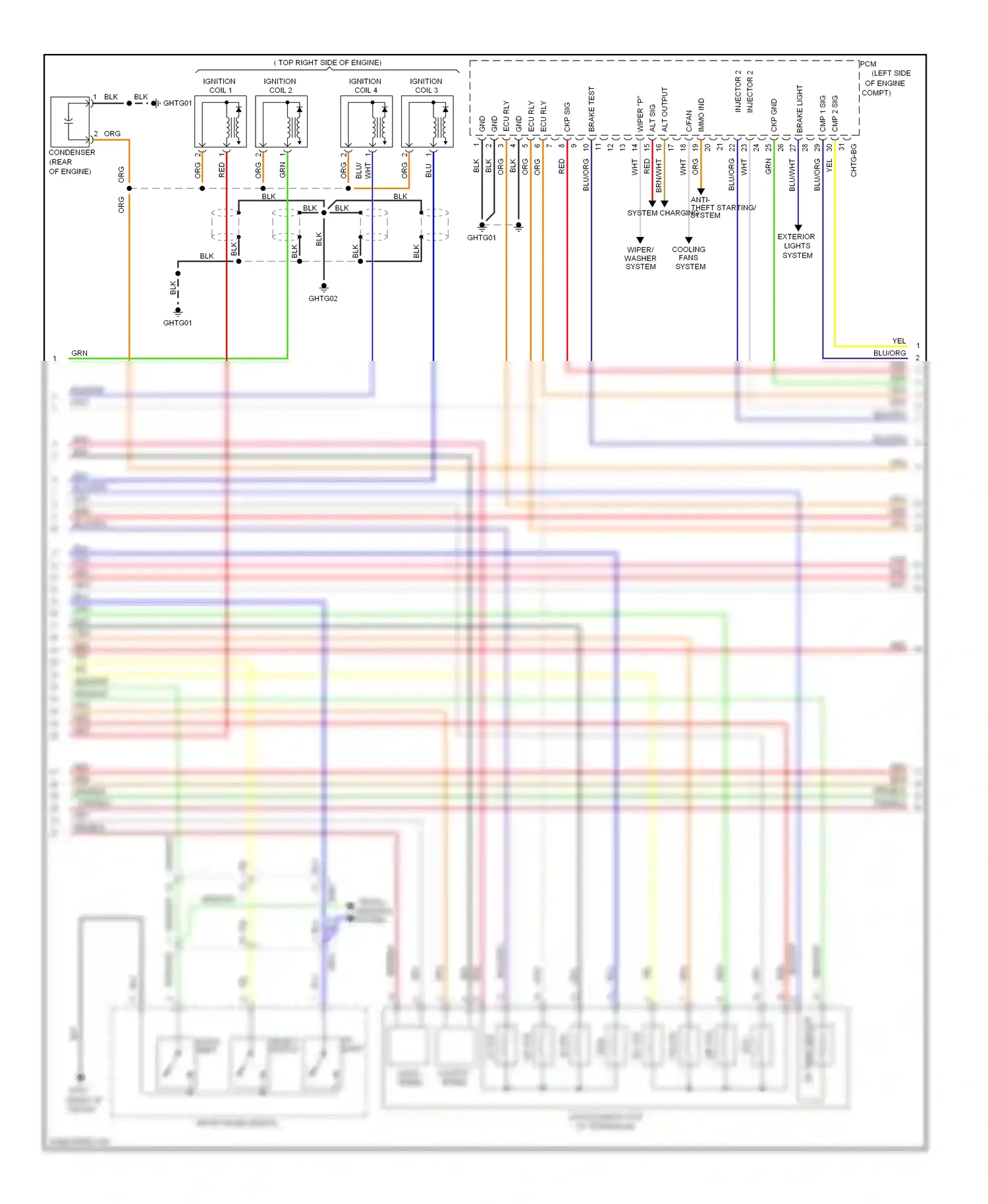 Wiring diagram ignition coil 3 for Hyundai Sonata VI (2009-2014) (1 of 3)