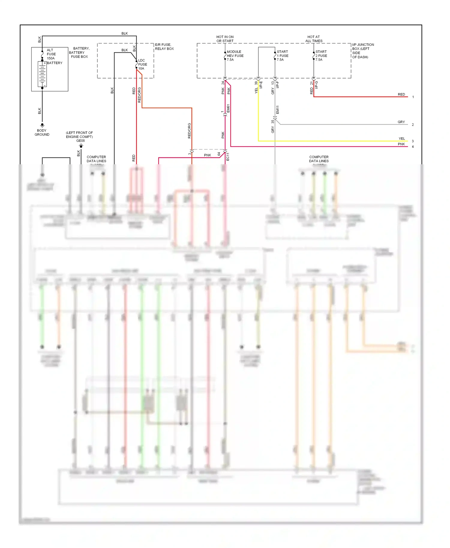 Wiring diagram red for Hyundai Sonata VI (2009-2014) (130 of 145)