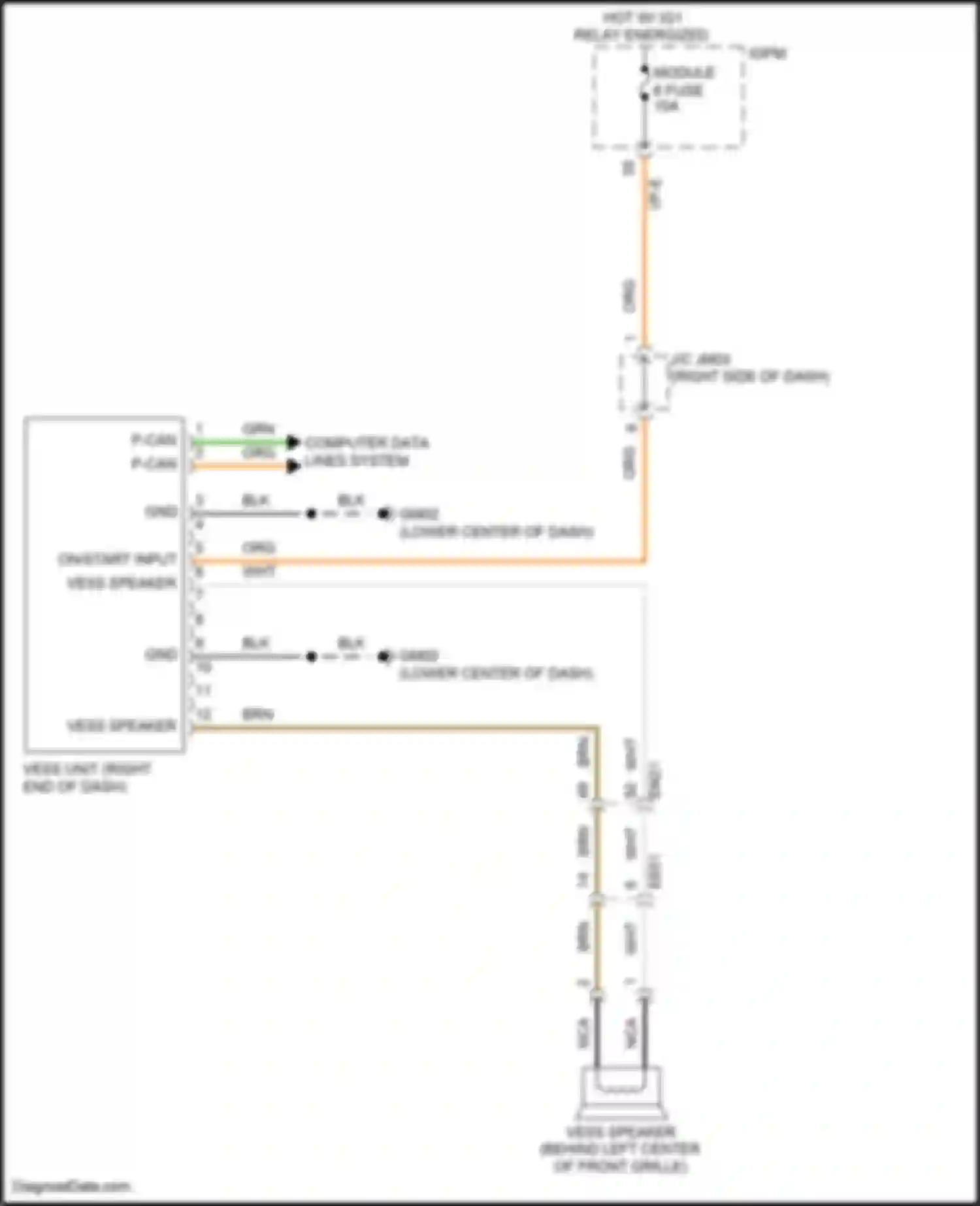Sonata Hyundai VII facelift (2017-2019): Wiring diagram engine performance 2.0l plug-in hybrid, virtual engine sound system circuit