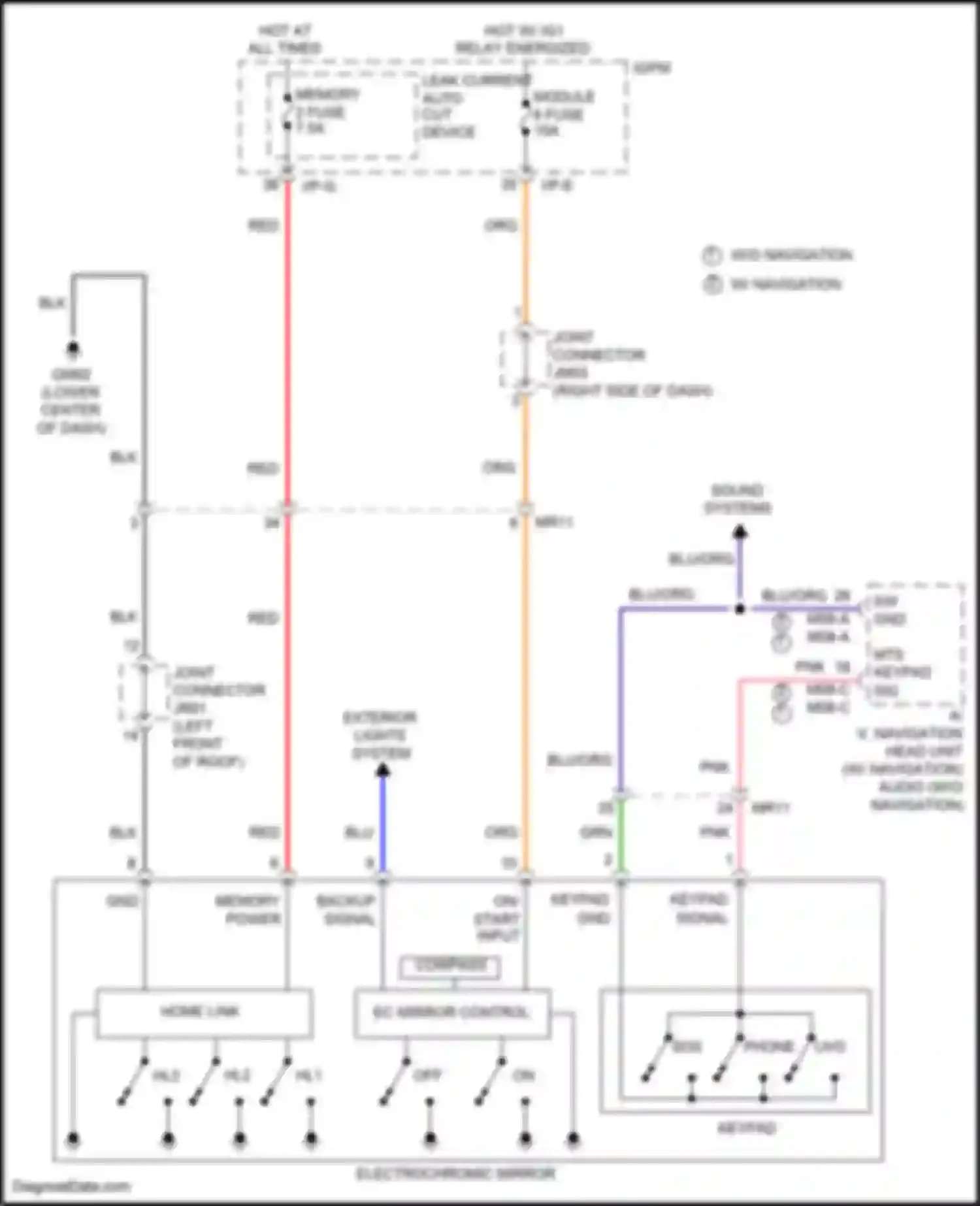 Wiring diagram backup signal for Hyundai Sonata VII facelift (2017-2019) (2 of 2)