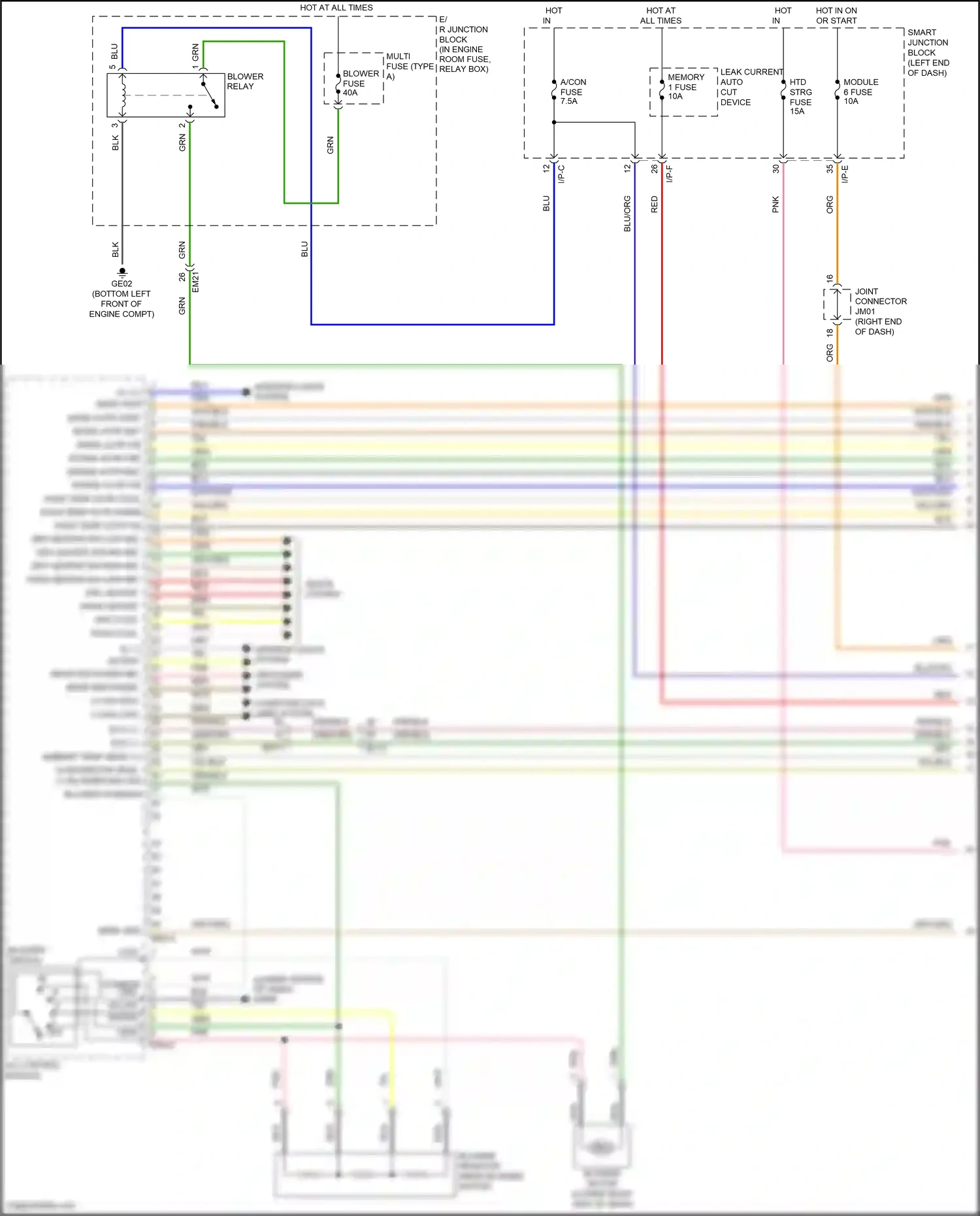 Wiring diagram blower switch for Hyundai Sonata VII facelift (2017-2019) (1 of 3)