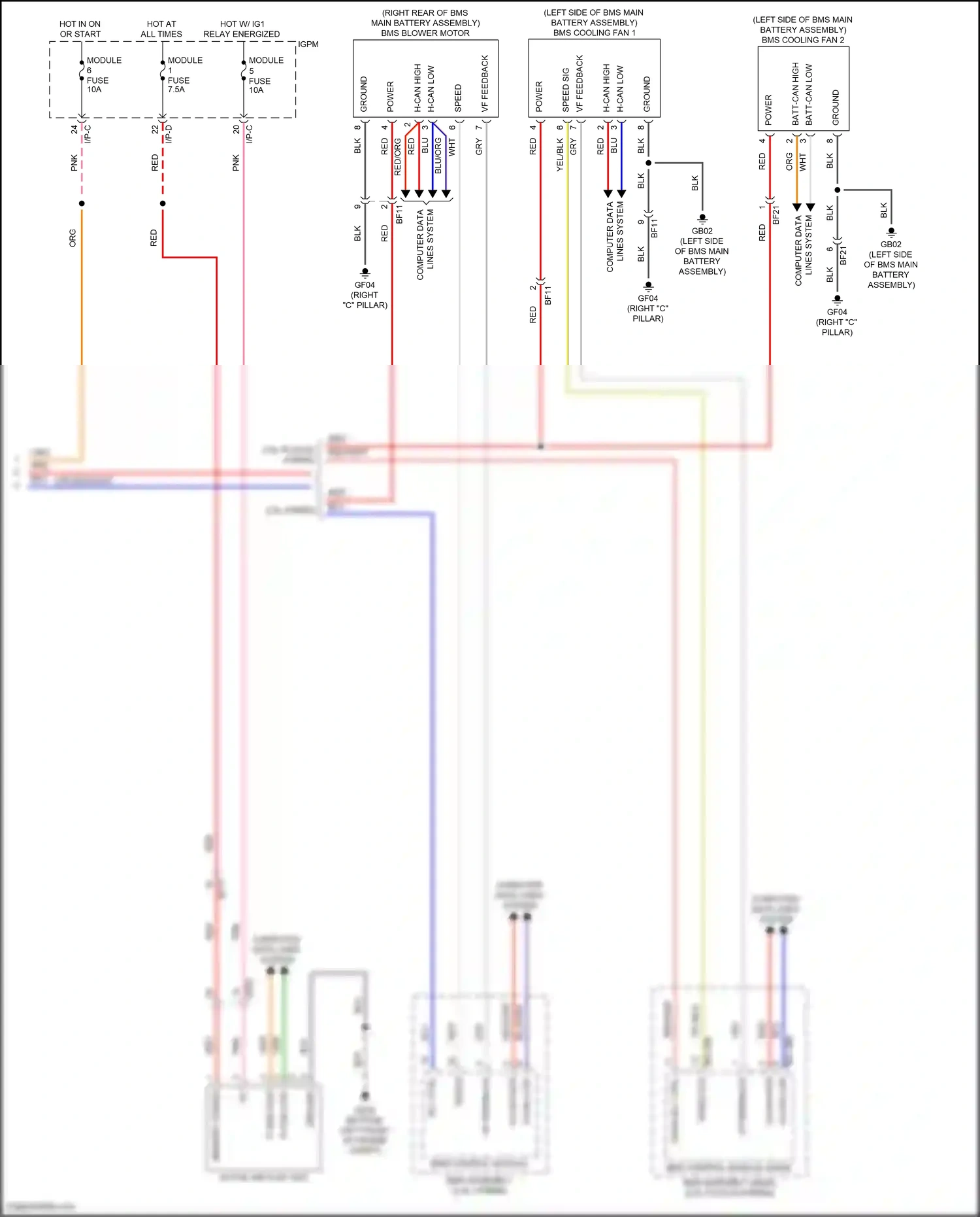 Wiring diagram blu for Hyundai Sonata VII facelift (2017-2019) (234 of 326)
