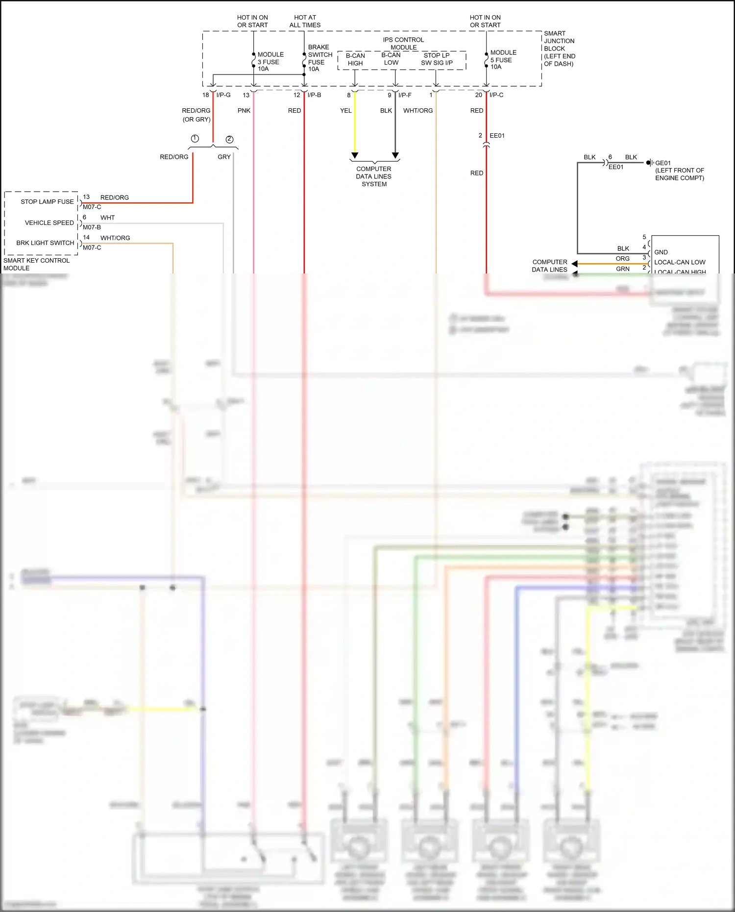 Wiring diagram brk light switch for Hyundai Sonata VII facelift (2017-2019) (1 of 2)