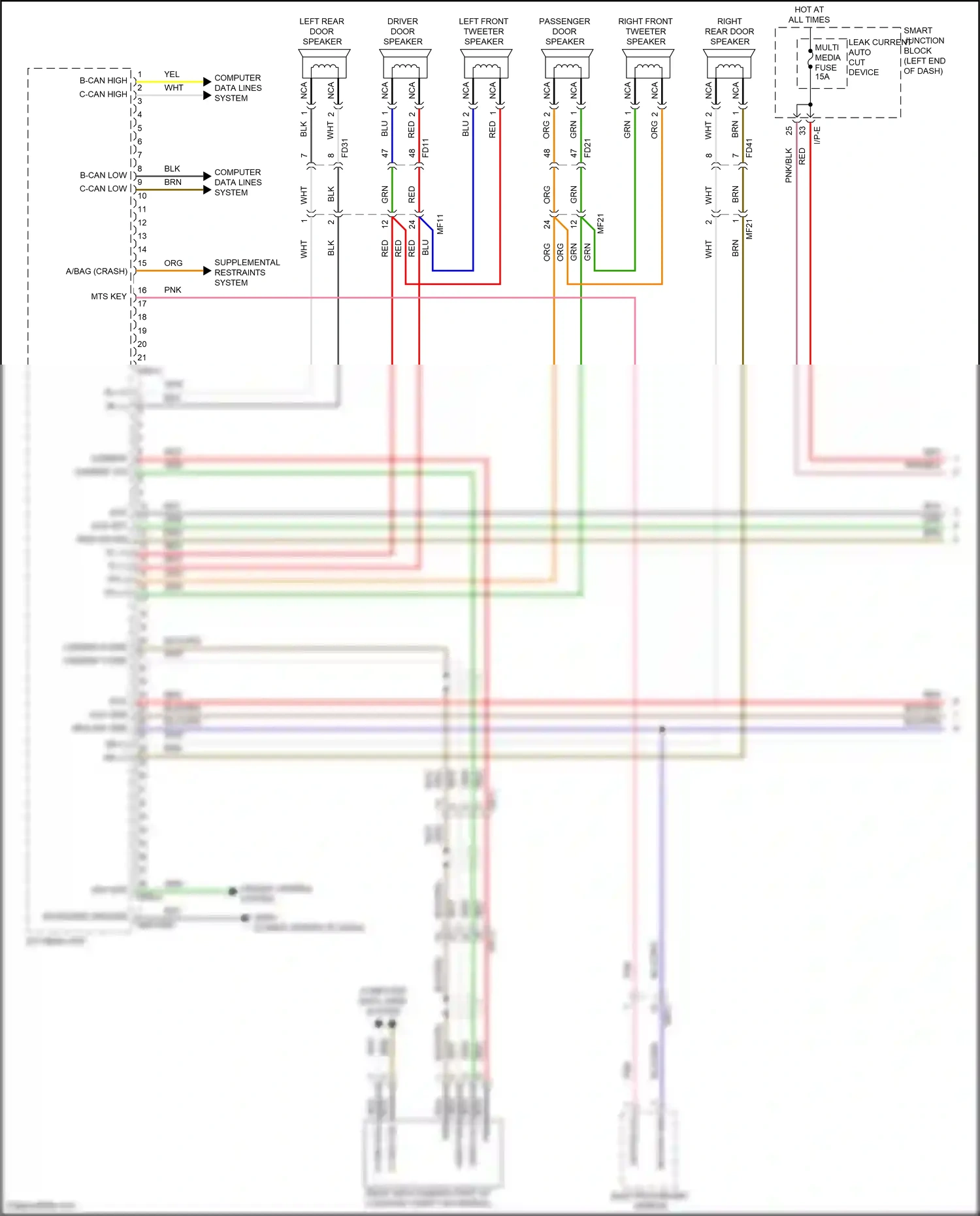 Wiring diagram camera b+ for Hyundai Sonata VII facelift (2017-2019) (4 of 15)