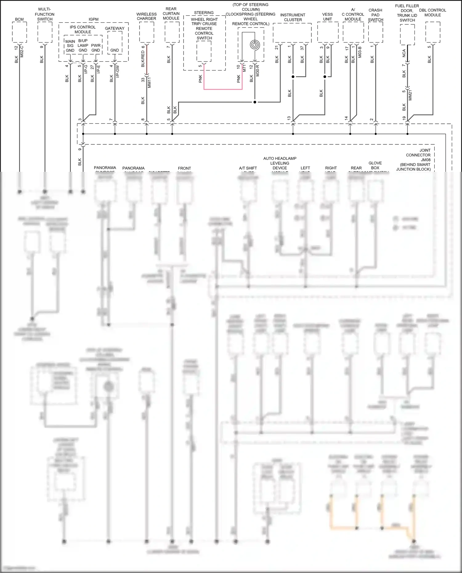 Wiring diagram cigarette lighter for Hyundai Sonata VII facelift (2017-2019) (2 of 7)