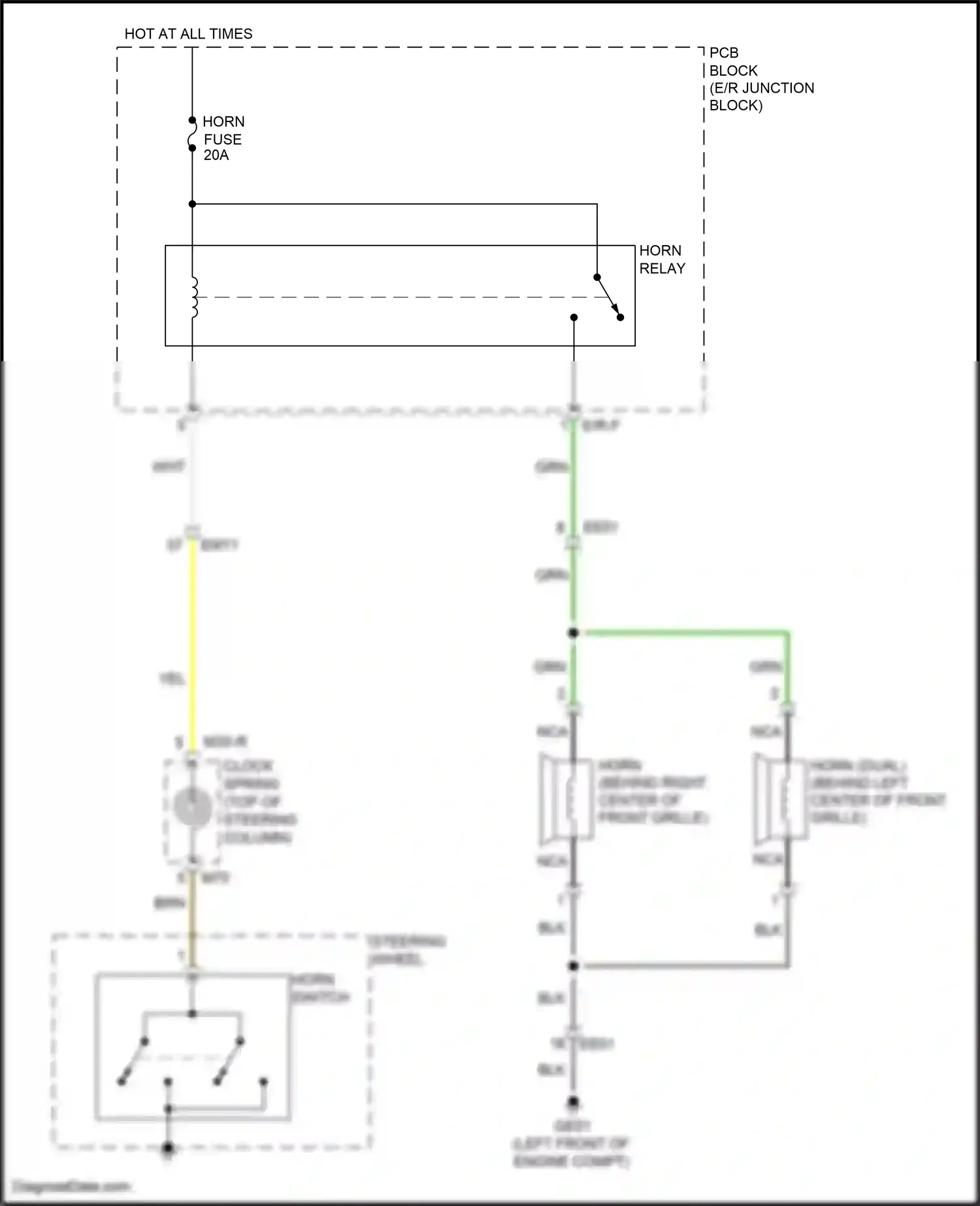 Wiring diagram clock- spring for Hyundai Sonata VII facelift (2017-2019) (1 of 16)
