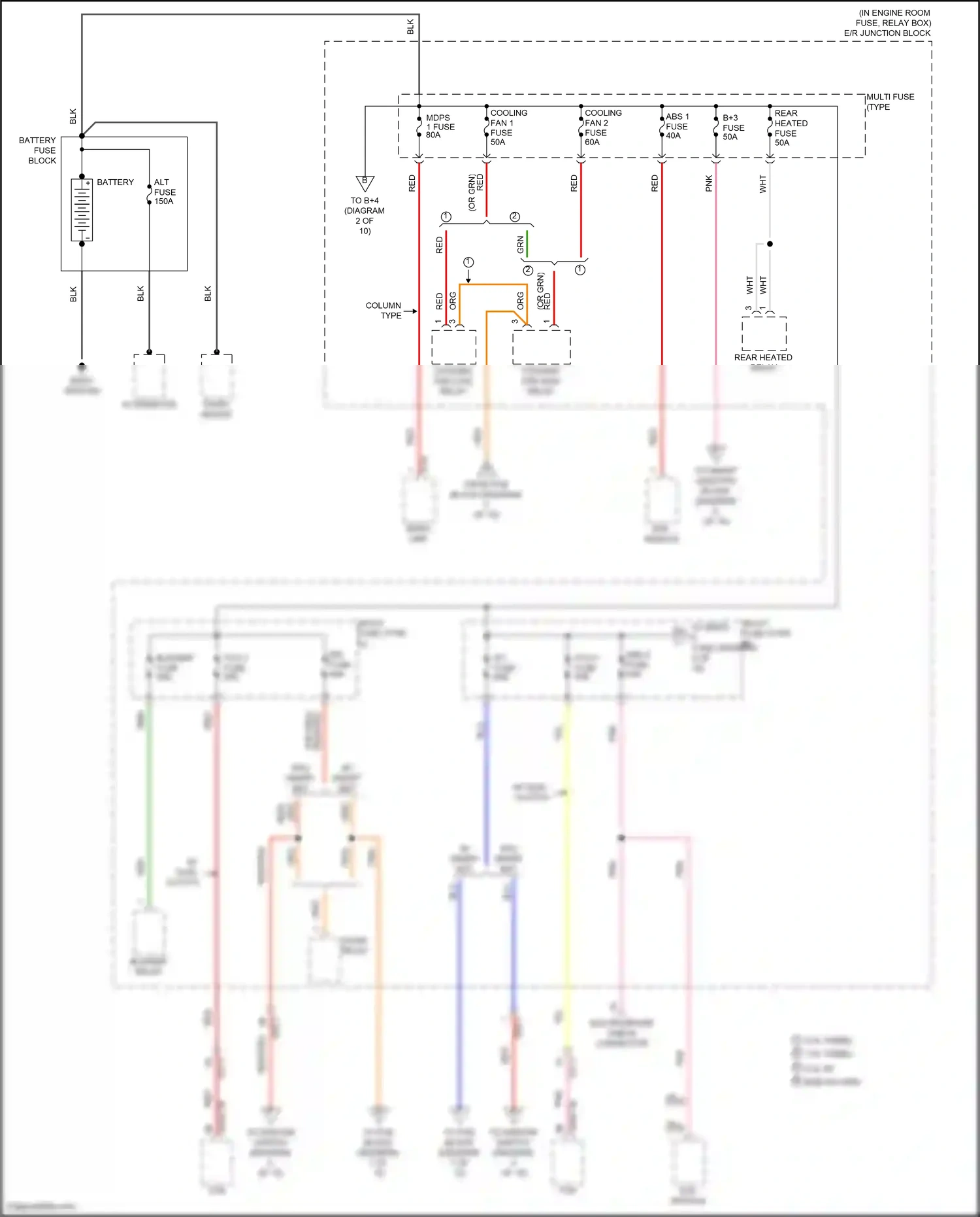 Wiring diagram column type for Hyundai Sonata VII facelift (2017-2019) (5 of 6)