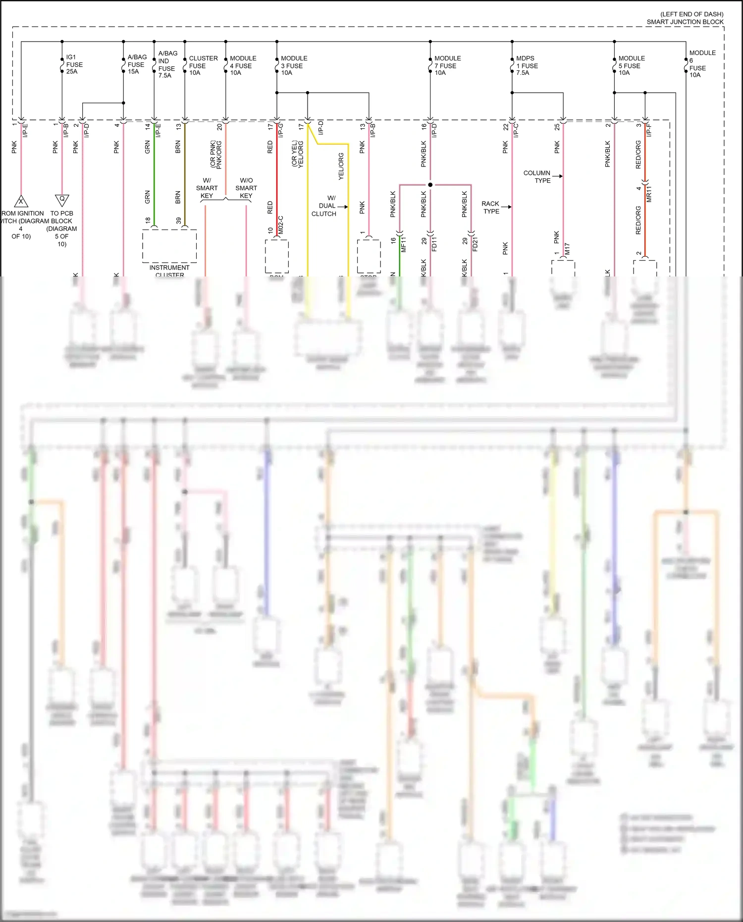 Wiring diagram column type for Hyundai Sonata VII facelift (2017-2019) (6 of 6)