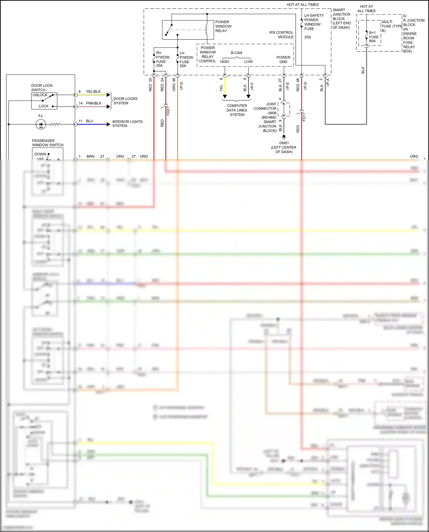 Wiring diagram down off for Hyundai Sonata VII facelift (2017-2019) (1 of 2)