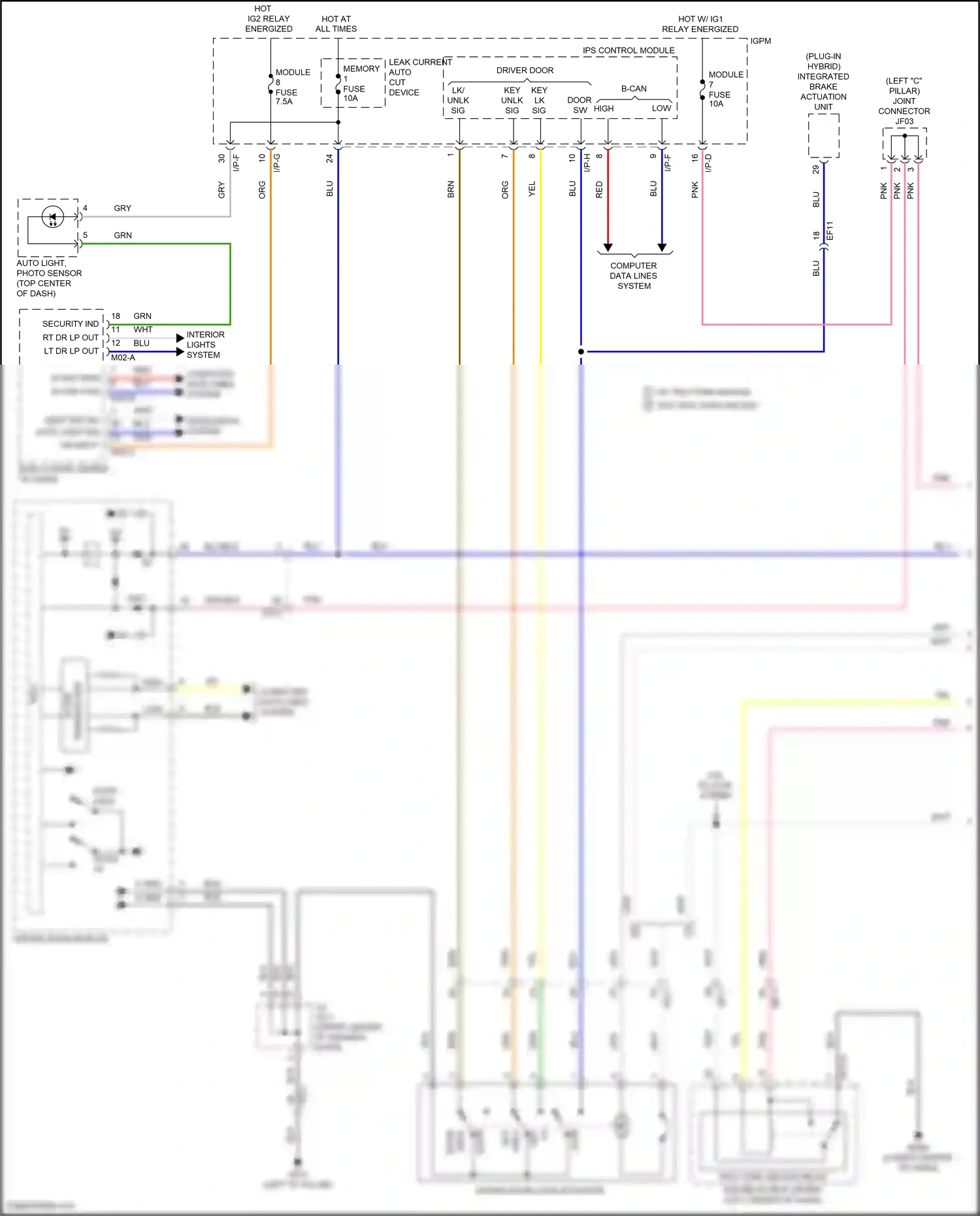 Wiring diagram driver door module for Hyundai Sonata VII facelift (2017-2019) (13 of 23)