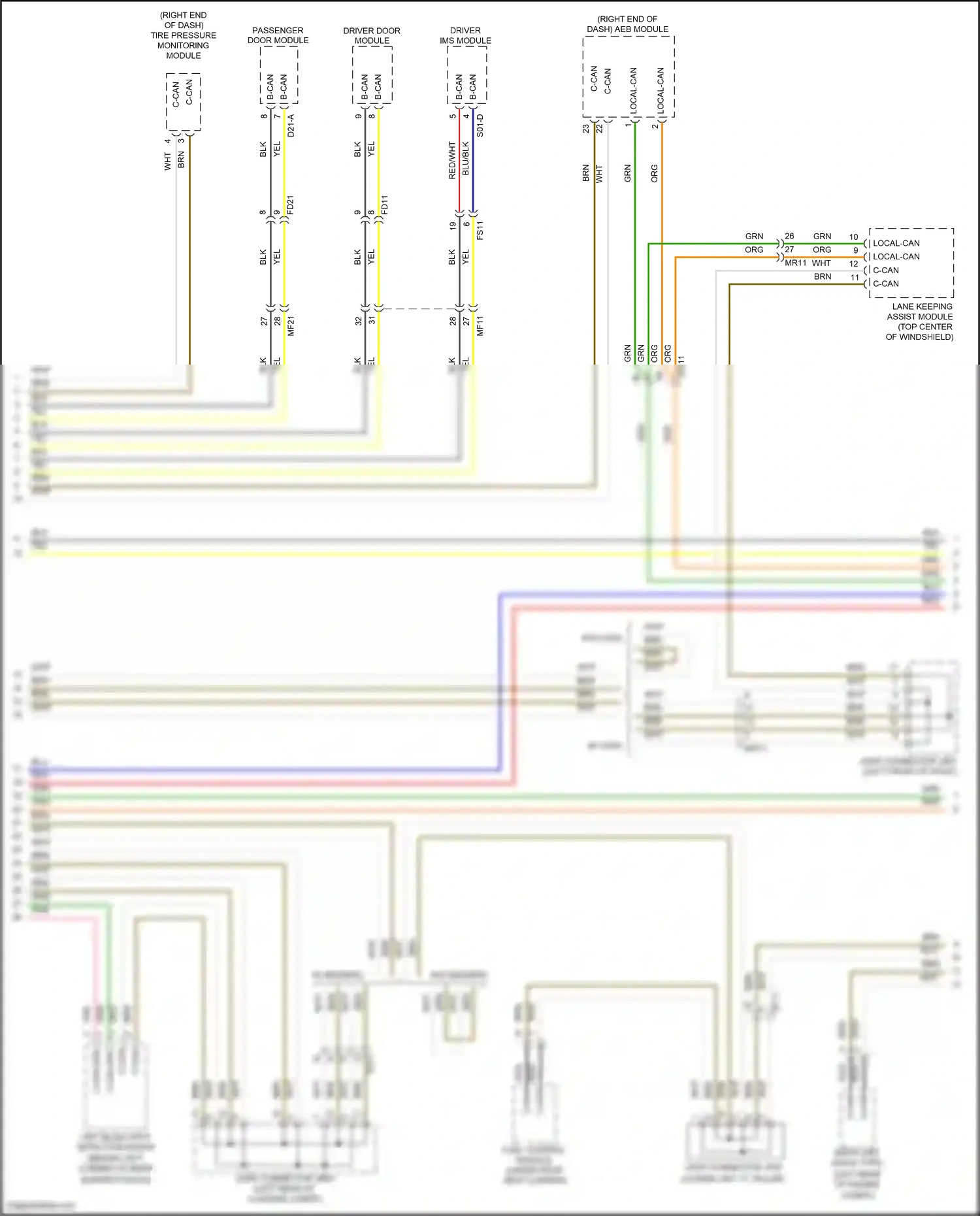 Wiring diagram driver door module for Hyundai Sonata VII facelift (2017-2019) (1 of 23)