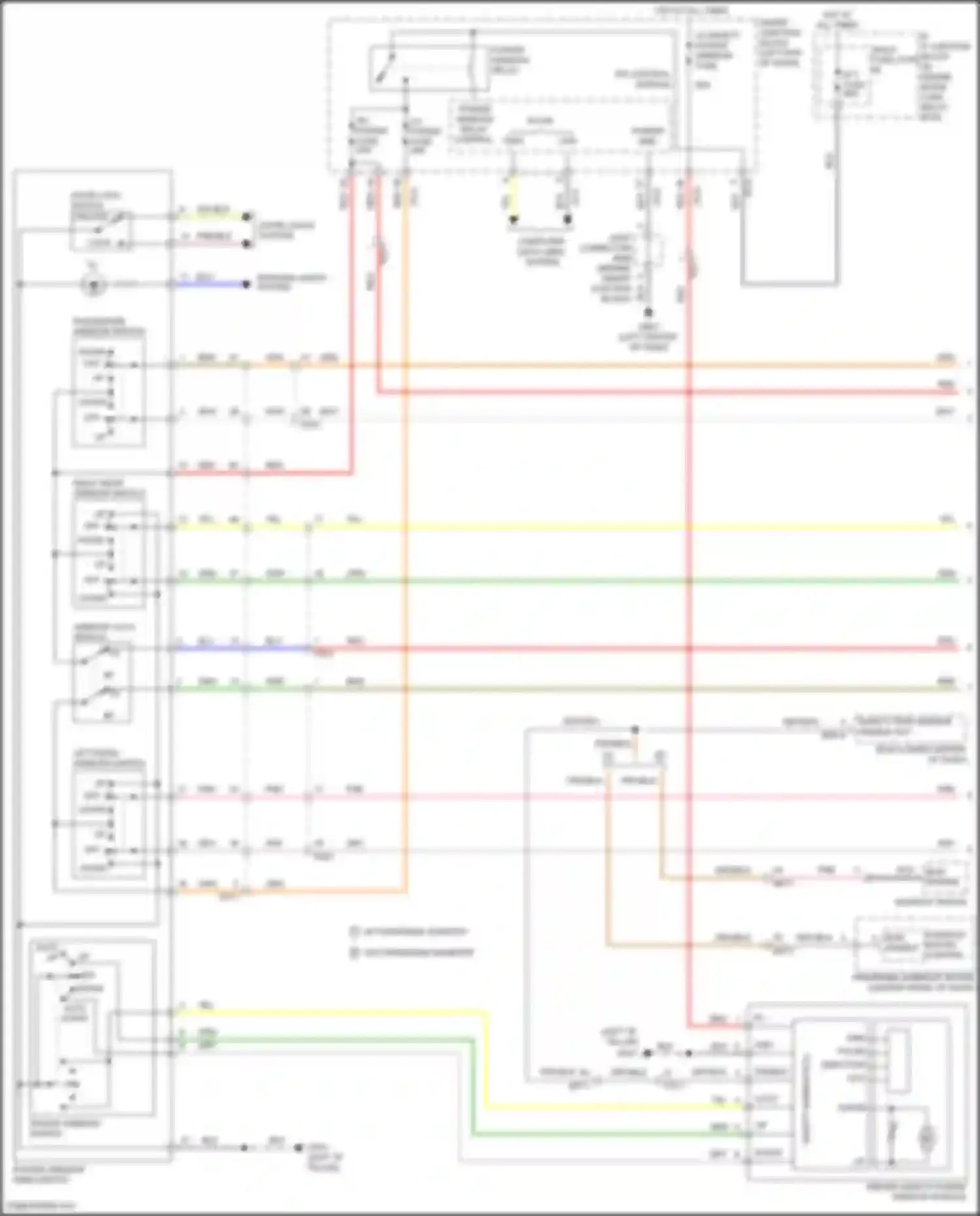 Wiring diagram driver window switch for Hyundai Sonata VII facelift (2017-2019) (1 of 4)