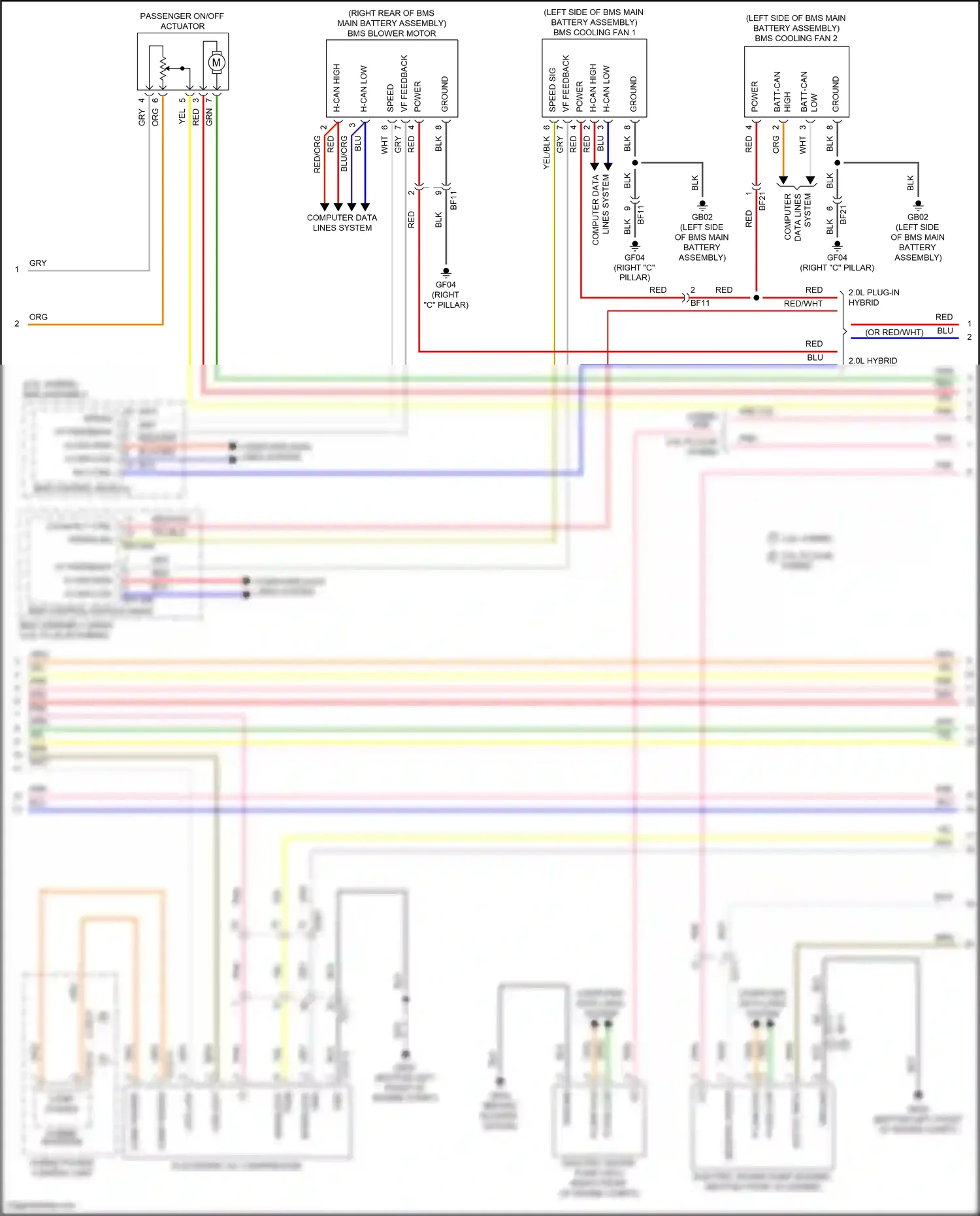 Wiring diagram electronic a/c compressor for Hyundai Sonata VII facelift (2017-2019) (1 of 6)
