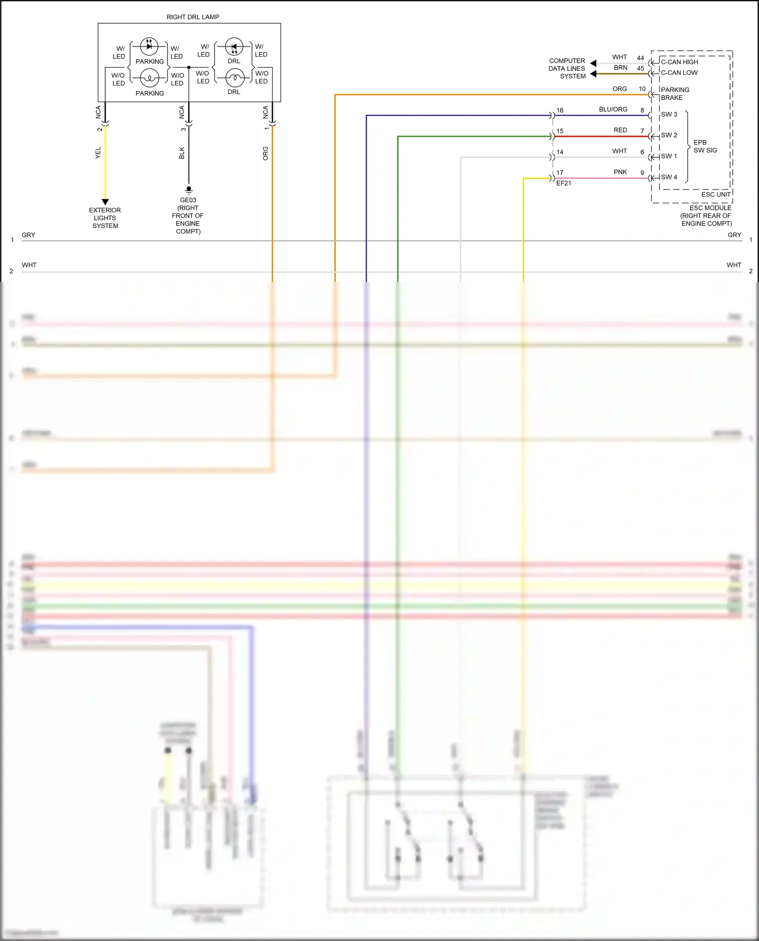 Wiring diagram esc unit for Hyundai Sonata VII facelift (2017-2019) (8 of 9)