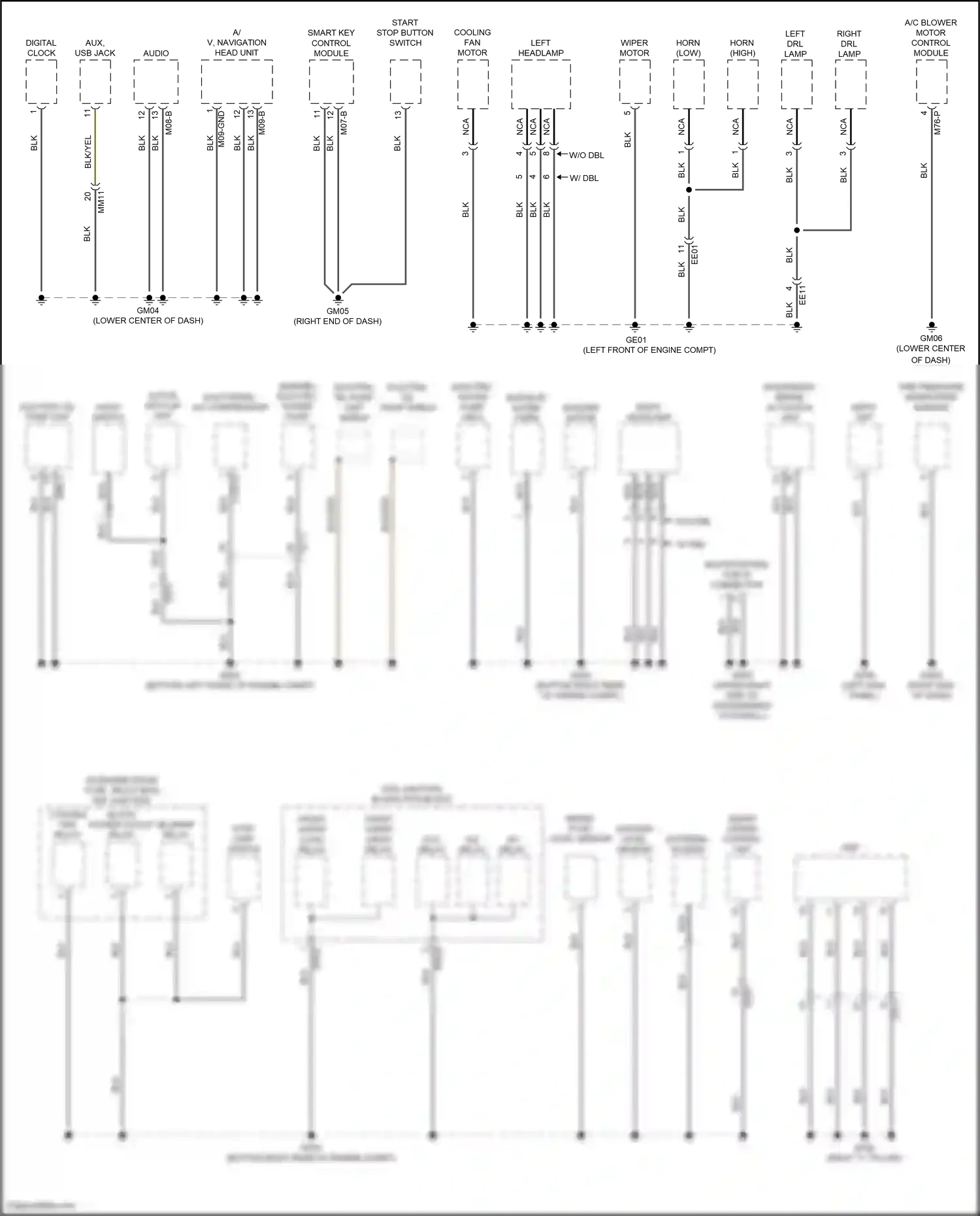 Wiring diagram external buzzer for Hyundai Sonata VII facelift (2017-2019) (2 of 11)