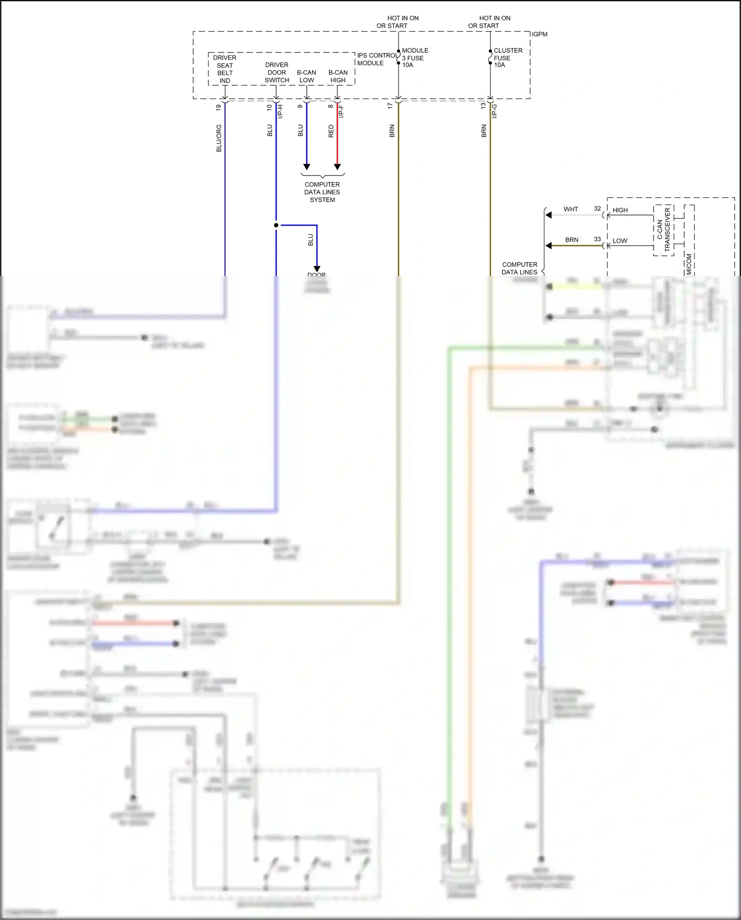 Wiring diagram external buzzer for Hyundai Sonata VII facelift (2017-2019) (6 of 11)