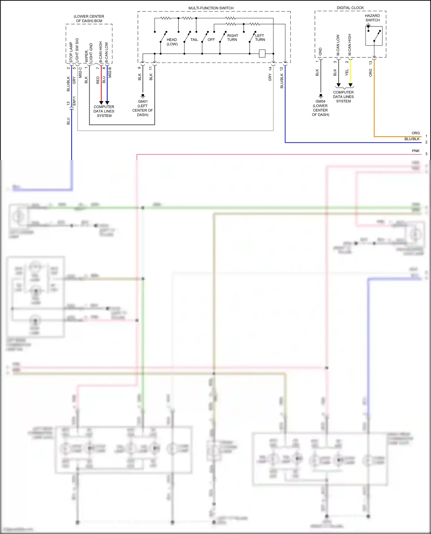 Wiring diagram hazard switch for Hyundai Sonata VII facelift (2017-2019) (2 of 8)