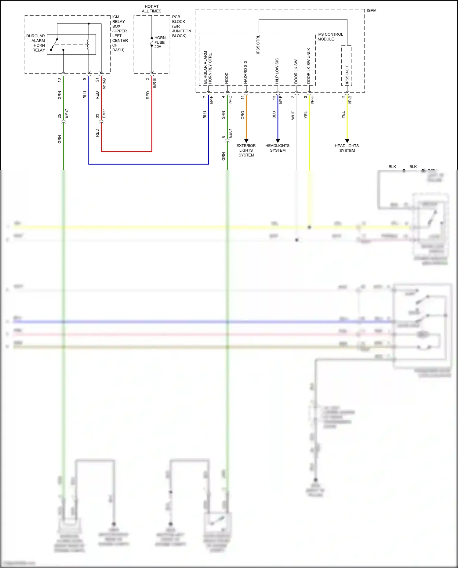 Wiring diagram headlights system for Hyundai Sonata VII facelift (2017-2019) (8 of 16)