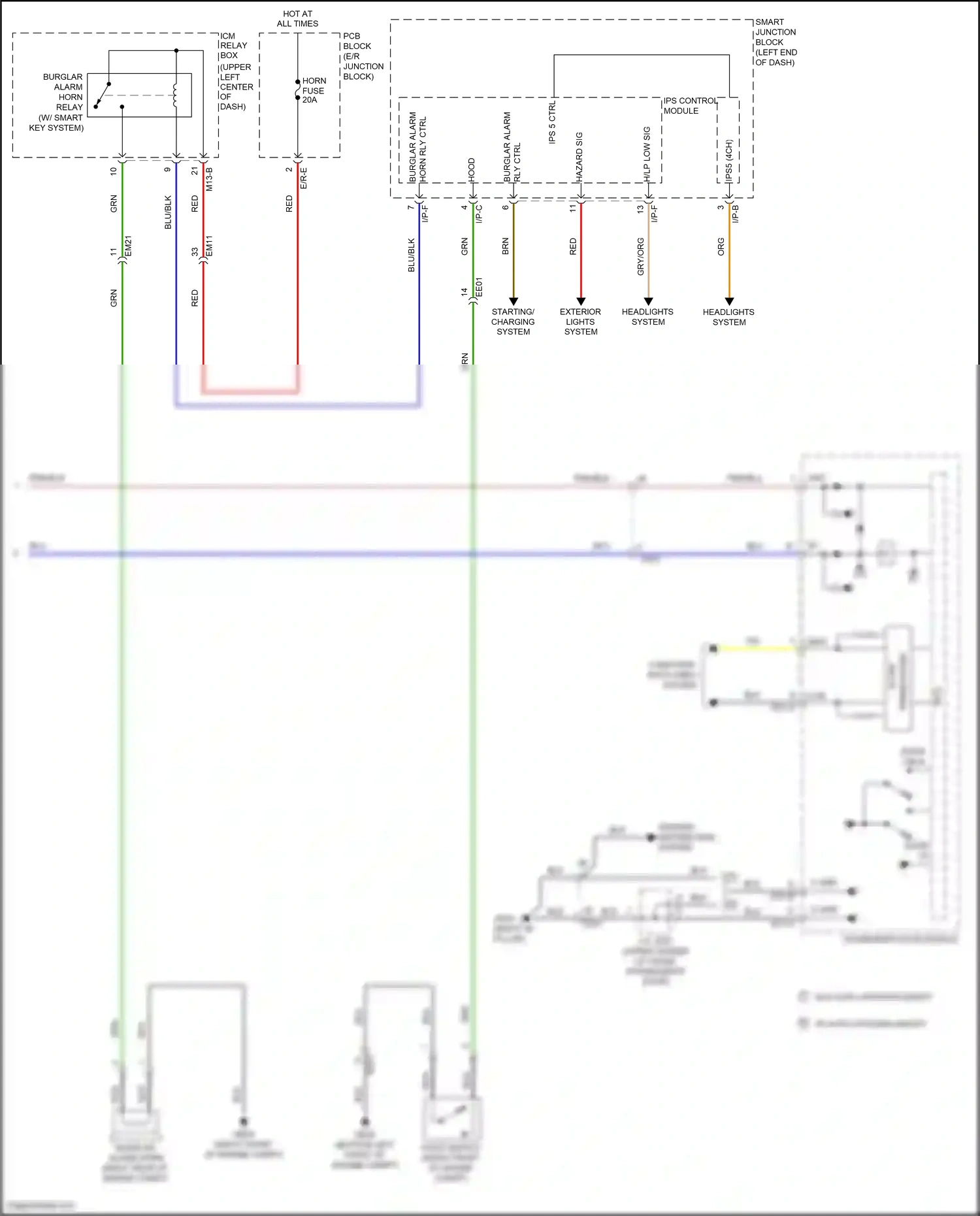 Wiring diagram headlights system for Hyundai Sonata VII facelift (2017-2019) (3 of 16)
