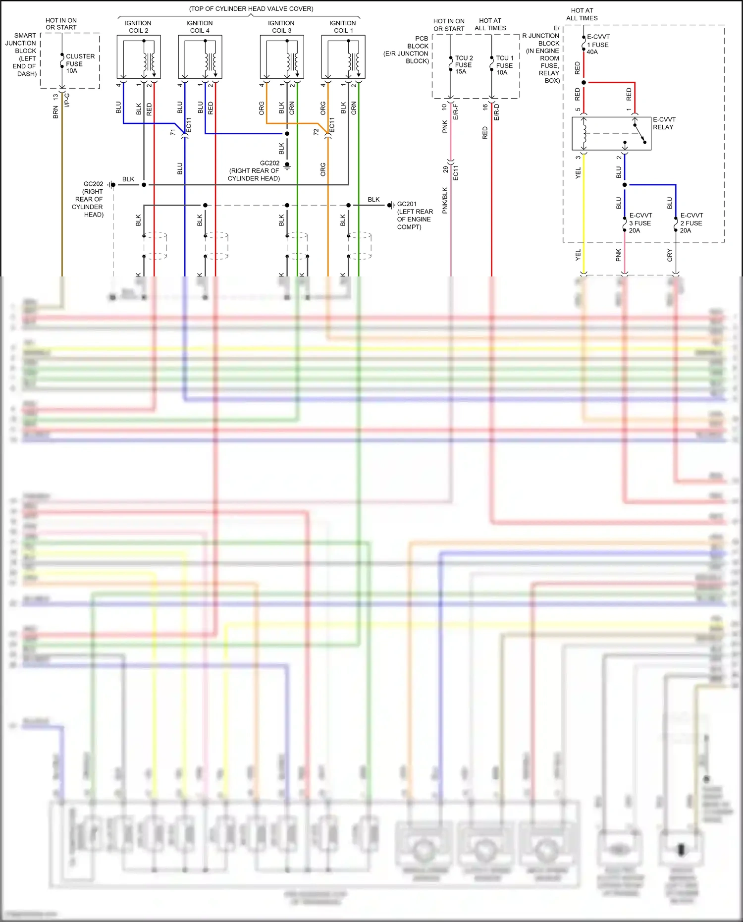 Wiring diagram ignition coil 2 for Hyundai Sonata VII facelift (2017-2019) (14 of 15)