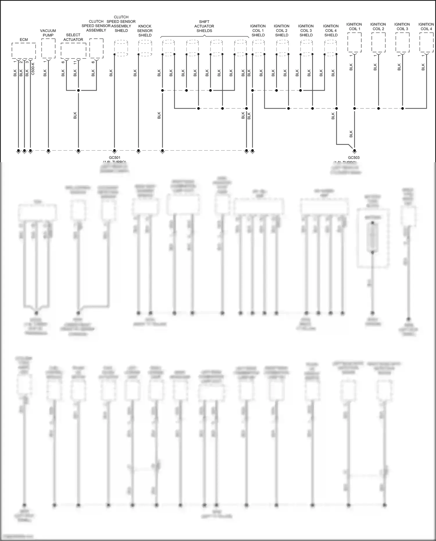 Wiring diagram ignition coil 4 shield for Hyundai Sonata VII facelift (2017-2019) (2 of 6)