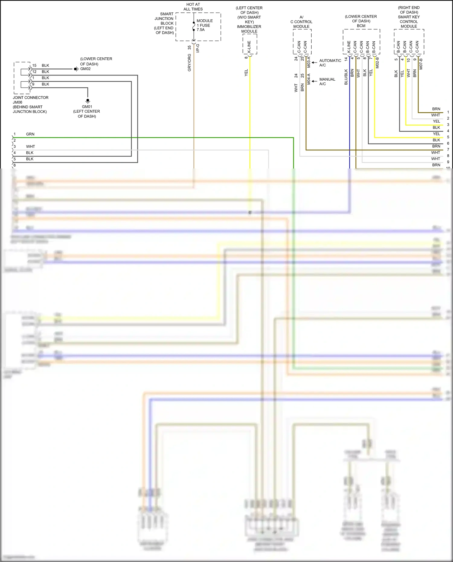 Wiring diagram immobilizer module for Hyundai Sonata VII facelift (2017-2019) (7 of 10)