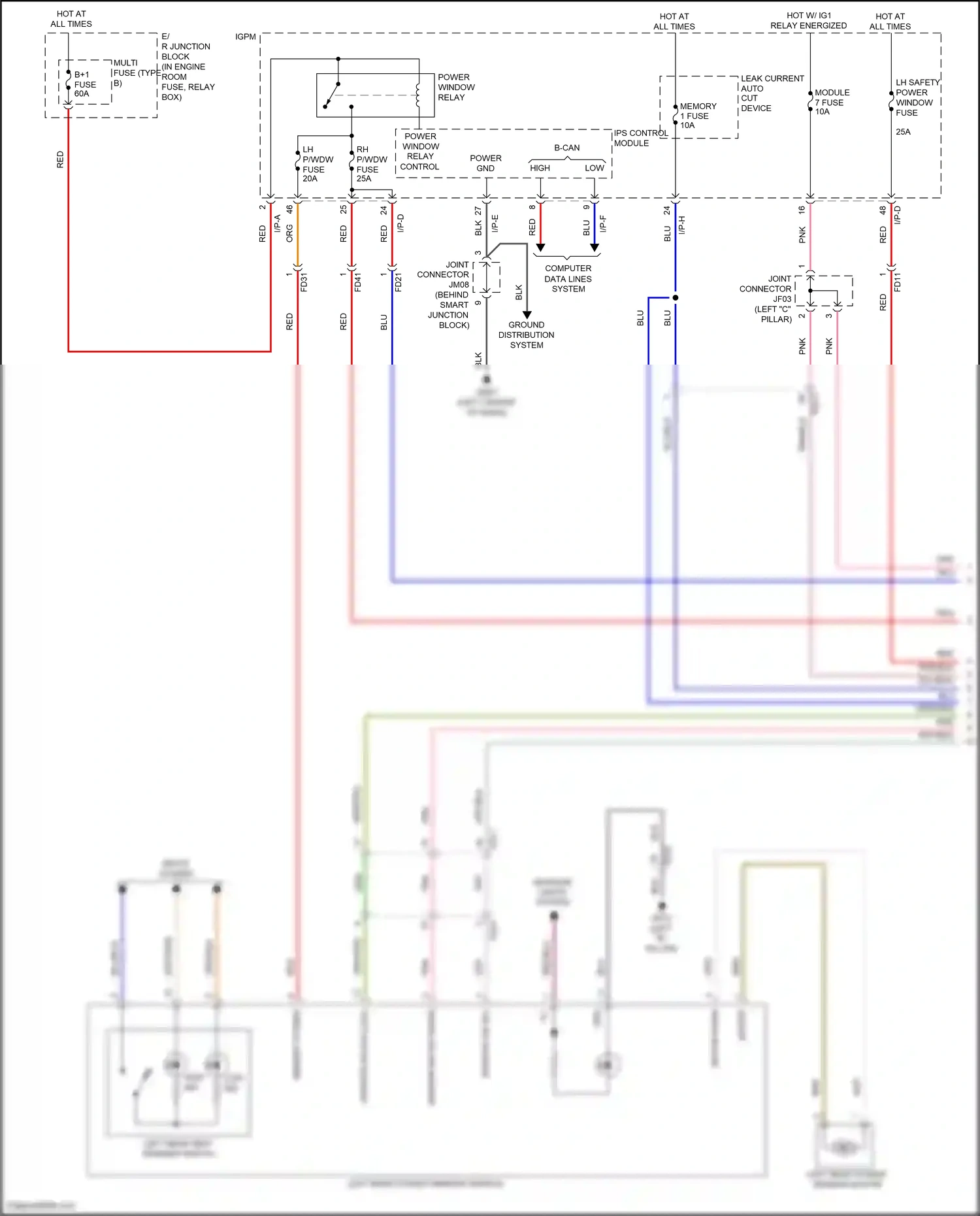 Wiring diagram i/p-e for Hyundai Sonata VII facelift (2017-2019) (16 of 121)