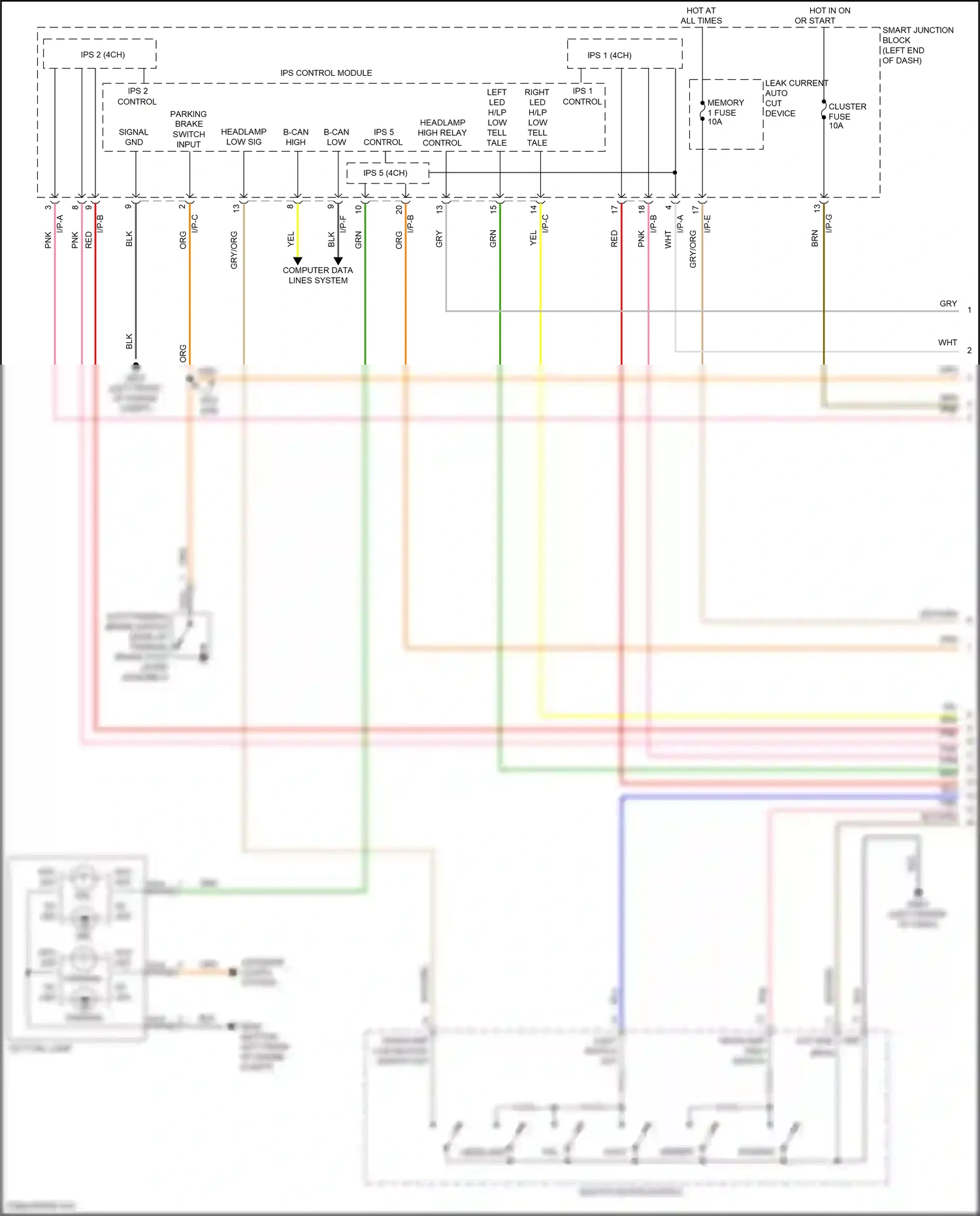 Wiring diagram i/p-e for Hyundai Sonata VII facelift (2017-2019) (23 of 121)