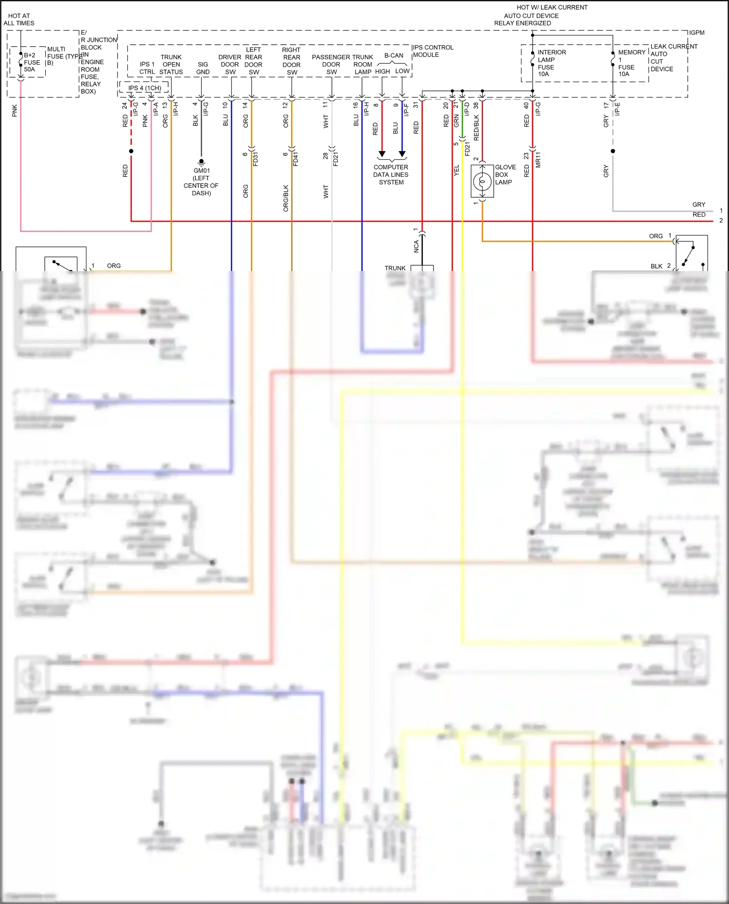 Wiring diagram i/p-e for Hyundai Sonata VII facelift (2017-2019) (62 of 121)