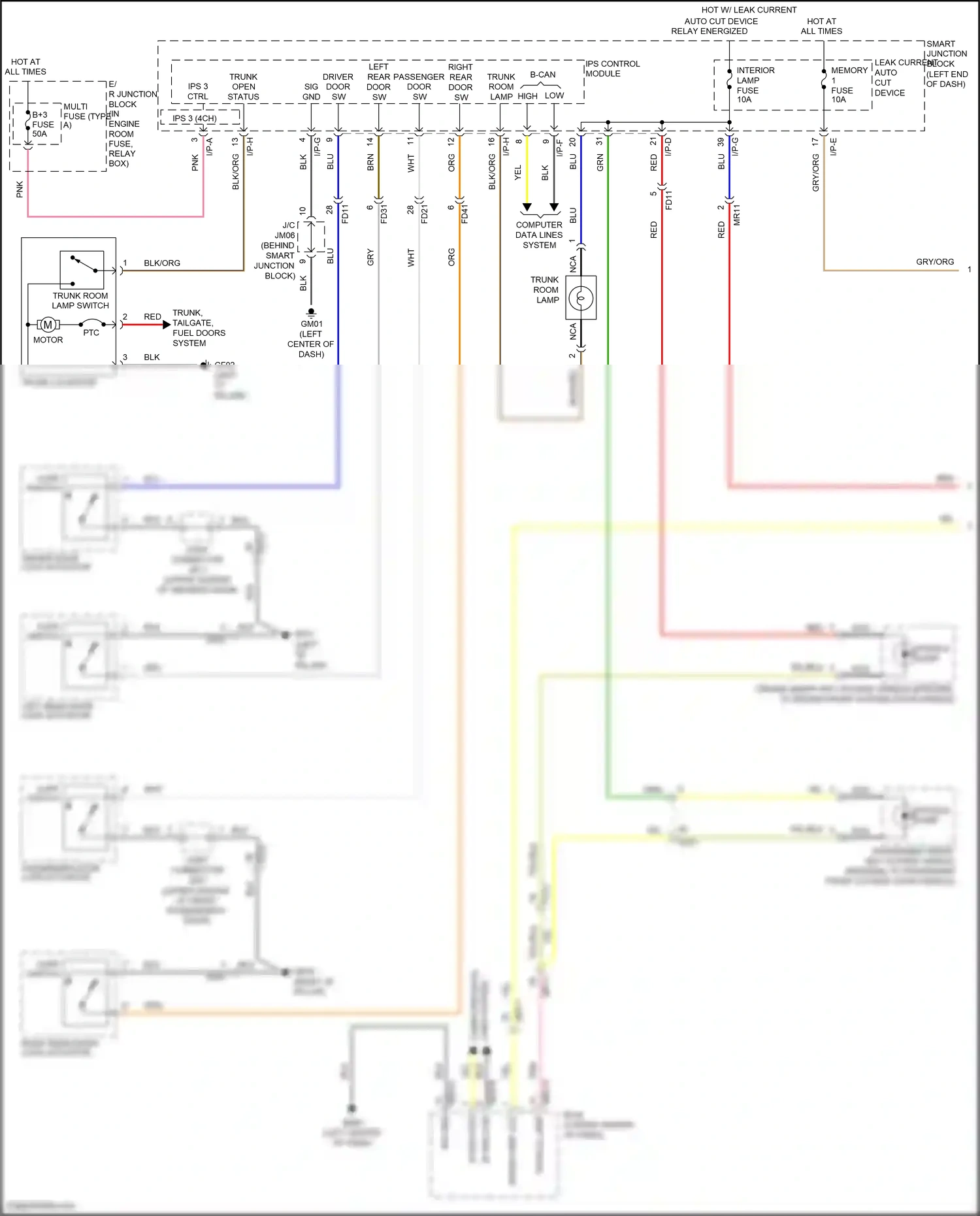 Wiring diagram i/p-e for Hyundai Sonata VII facelift (2017-2019) (61 of 121)