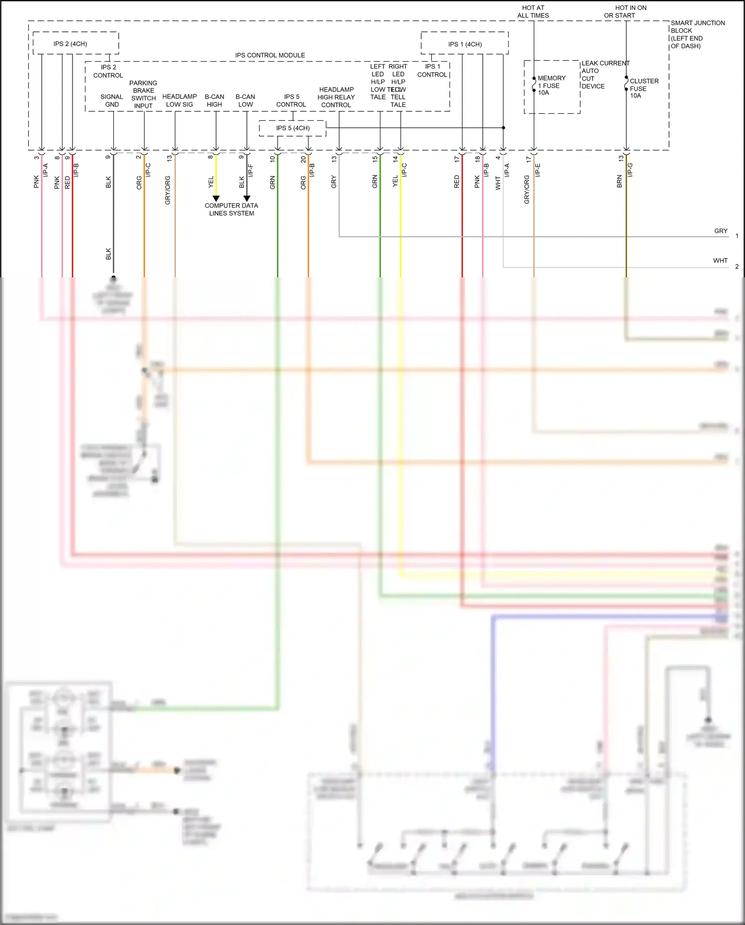 Wiring diagram ips 1 control for Hyundai Sonata VII facelift (2017-2019) (3 of 6)