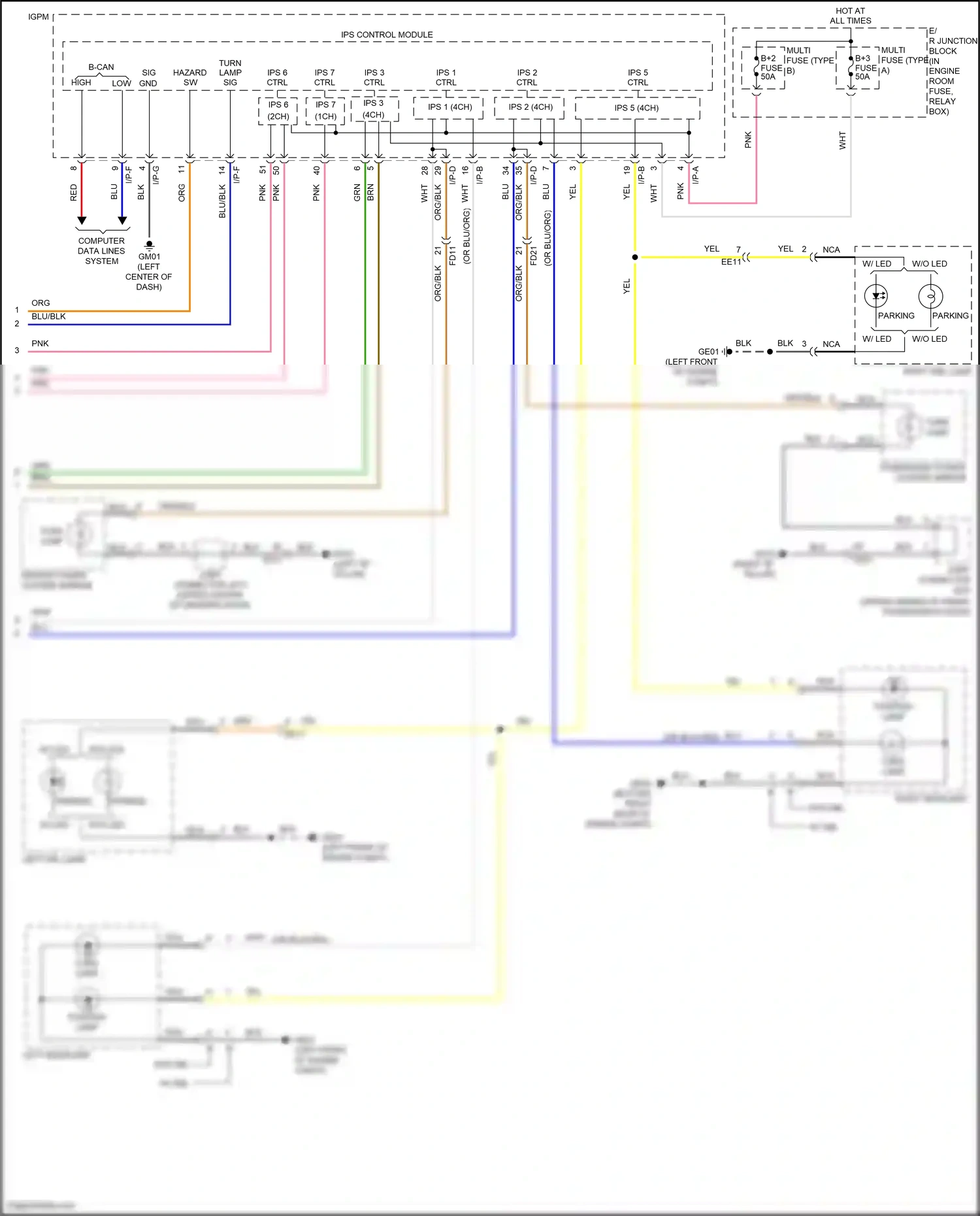 Wiring diagram ips 3 ctrl for Hyundai Sonata VII facelift (2017-2019) (2 of 5)