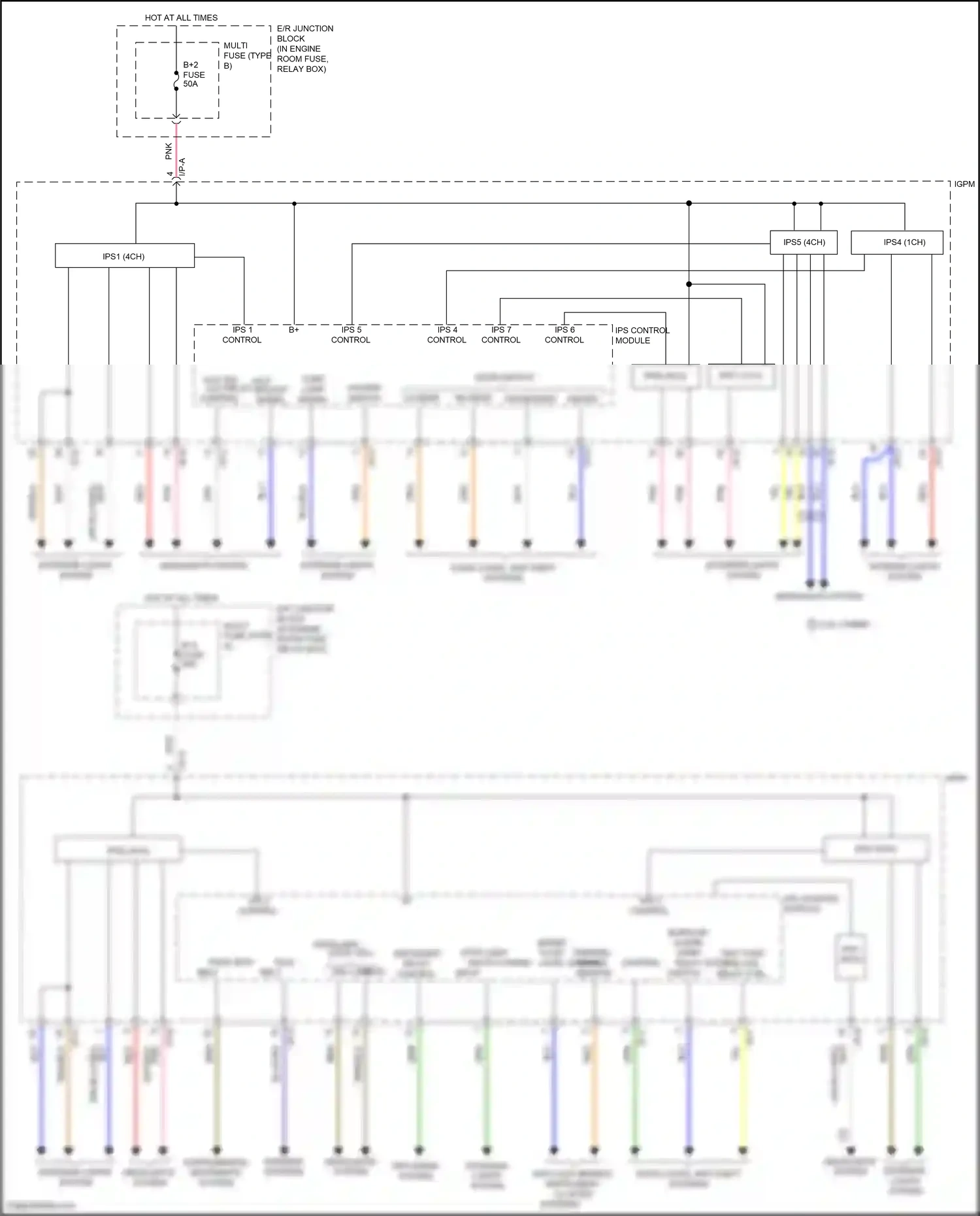 Wiring diagram ips 4 control for Hyundai Sonata VII facelift (2017-2019) (2 of 2)