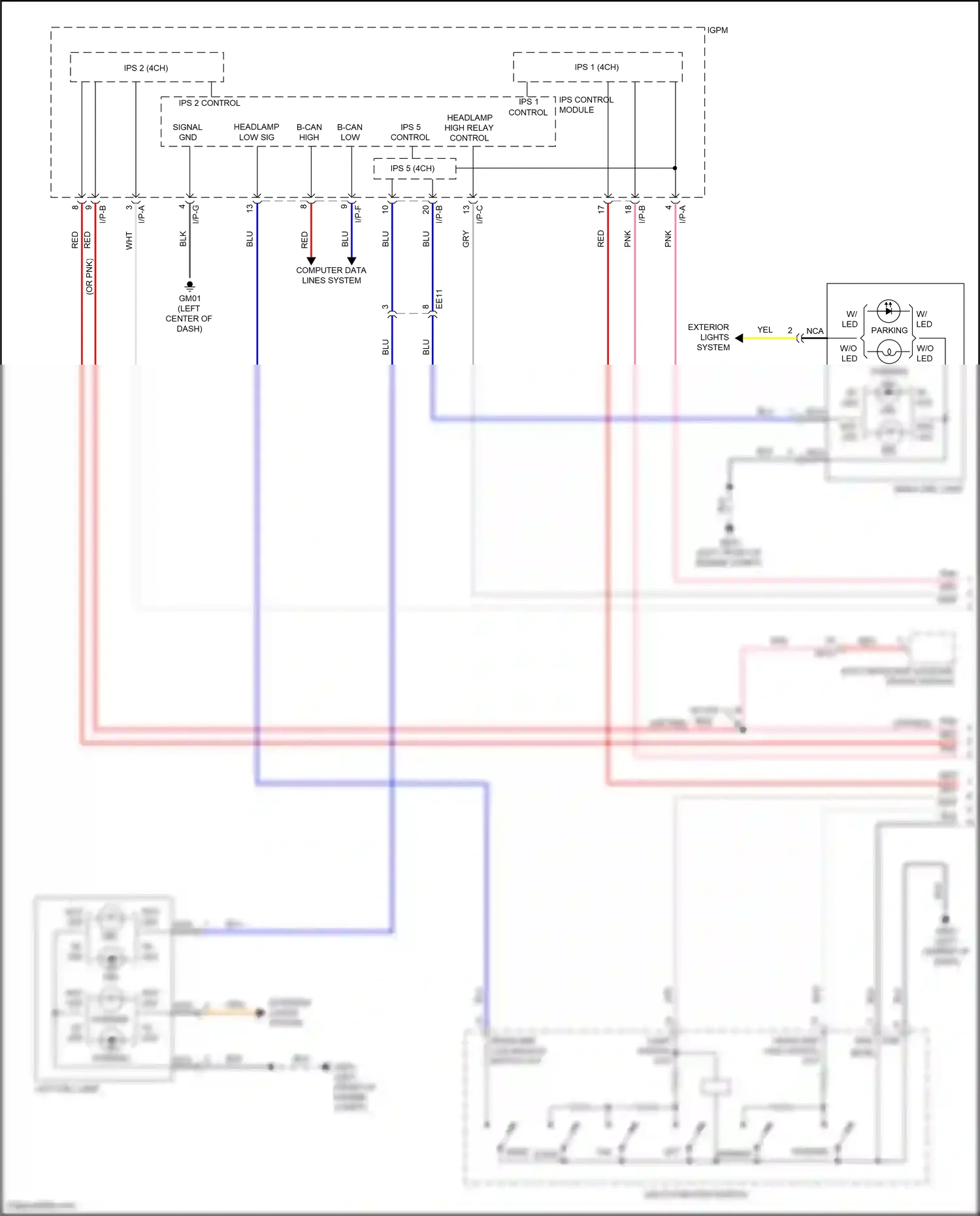 Wiring diagram ips 5 control for Hyundai Sonata VII facelift (2017-2019) (2 of 6)