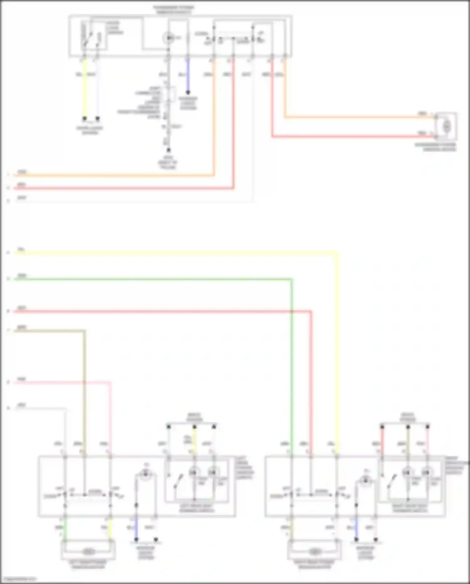 Wiring diagram left rear power window switch for Hyundai Sonata VII facelift (2017-2019) (7 of 13)