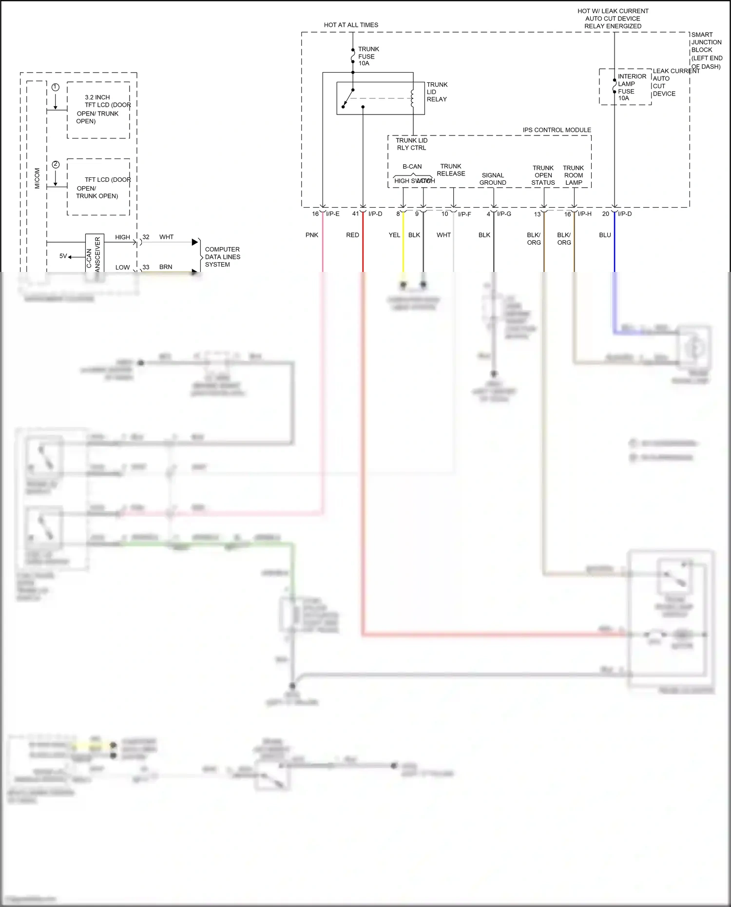 Wiring diagram low high switch for Hyundai Sonata VII facelift (2017-2019) (1 of 5)