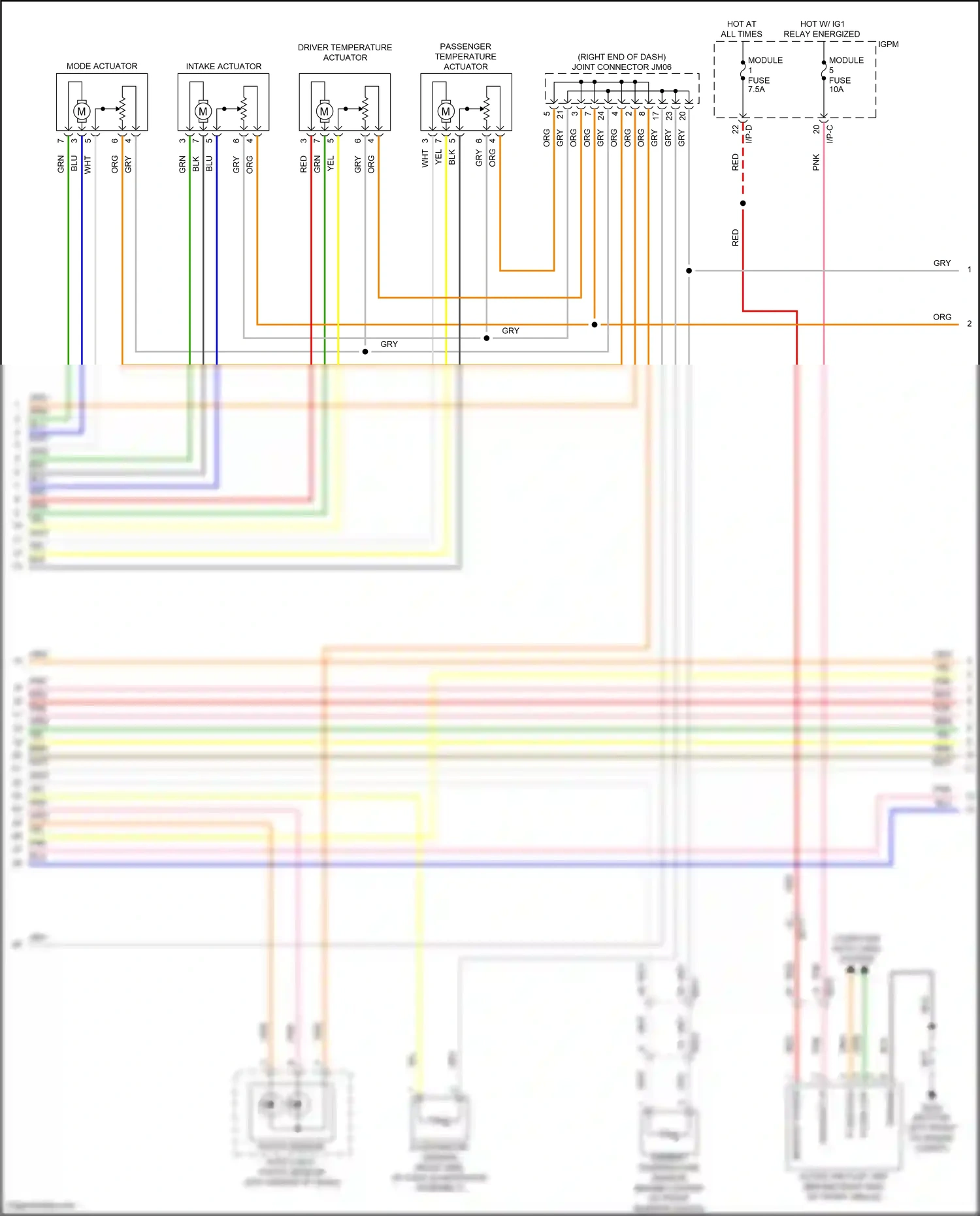 Wiring diagram mode actuator for Hyundai Sonata VII facelift (2017-2019) (3 of 8)
