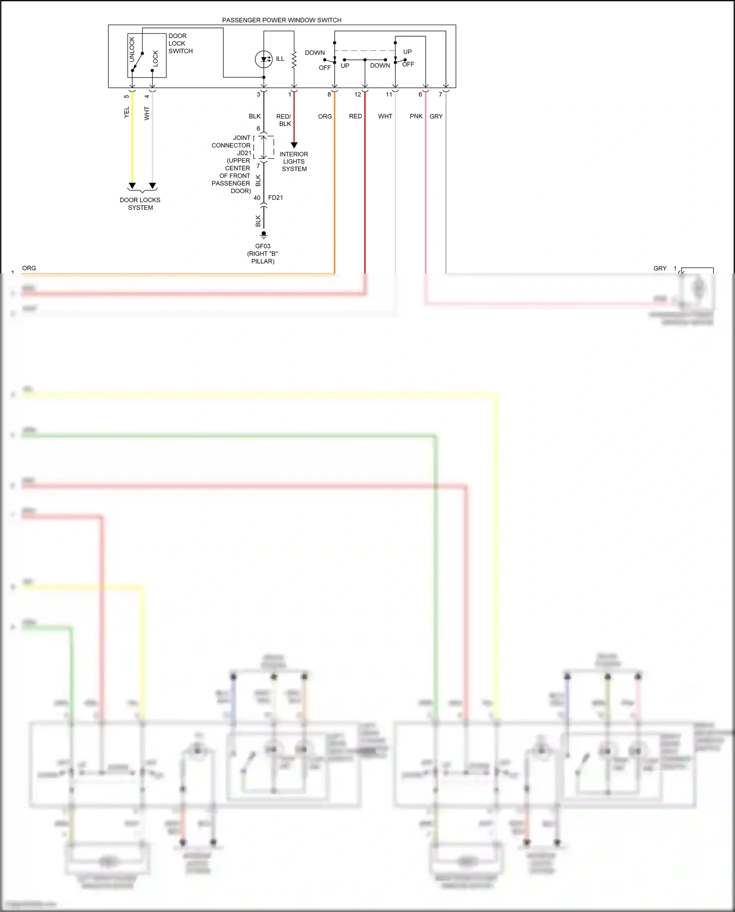 Wiring diagram off down up for Hyundai Sonata VII facelift (2017-2019) (3 of 4)
