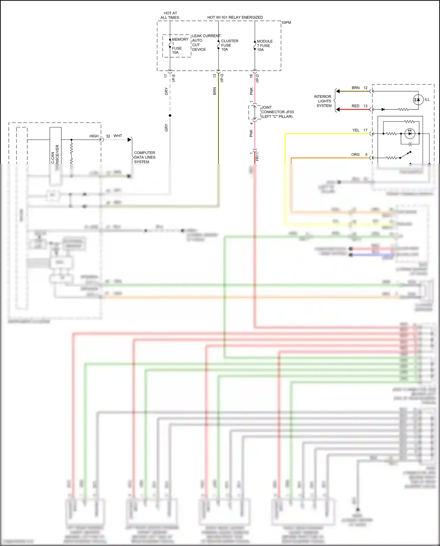 Wiring diagram pas switch for Hyundai Sonata VII facelift (2017-2019) (2 of 2)