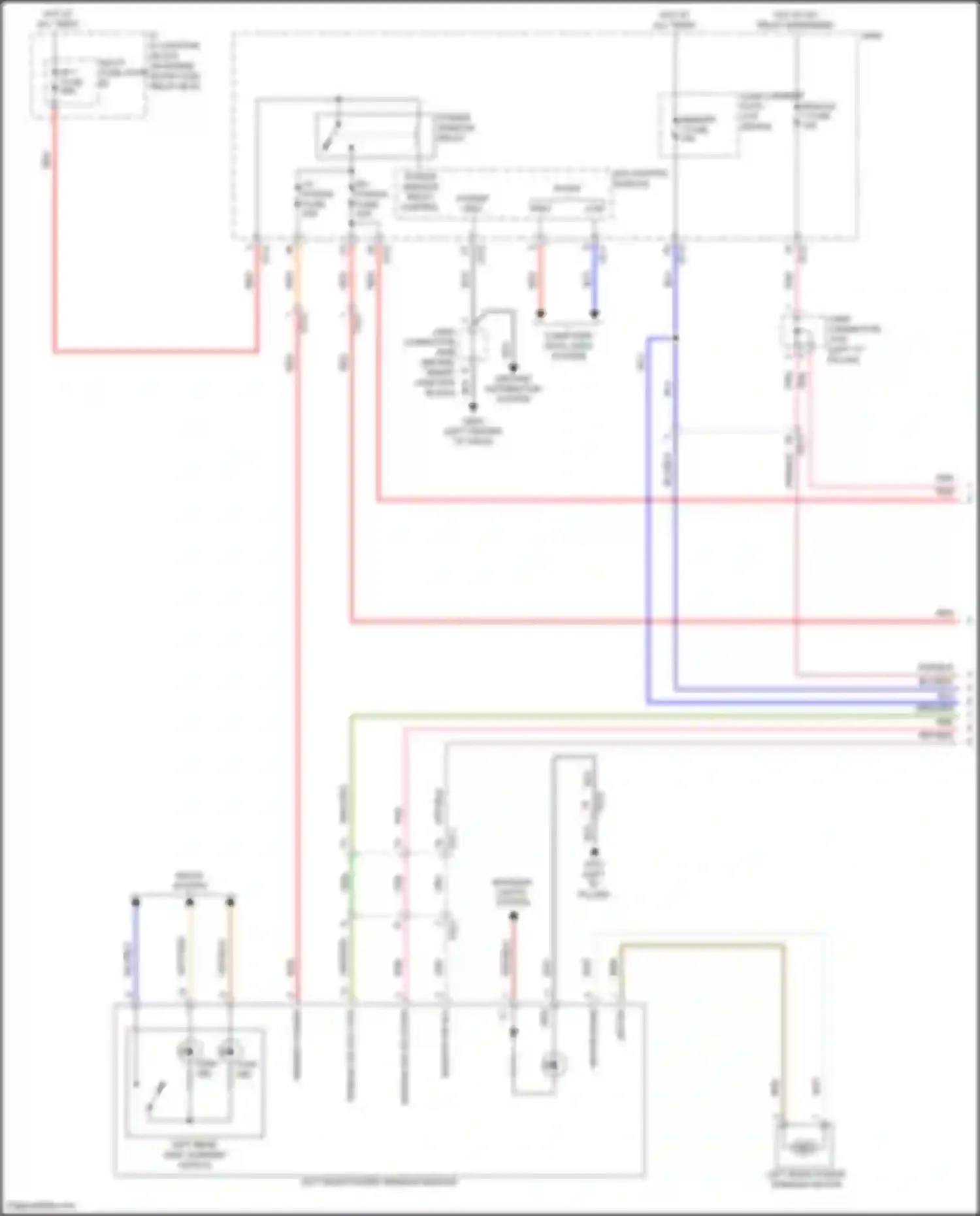 Wiring diagram power window relay control for Hyundai Sonata VII facelift (2017-2019) (2 of 8)