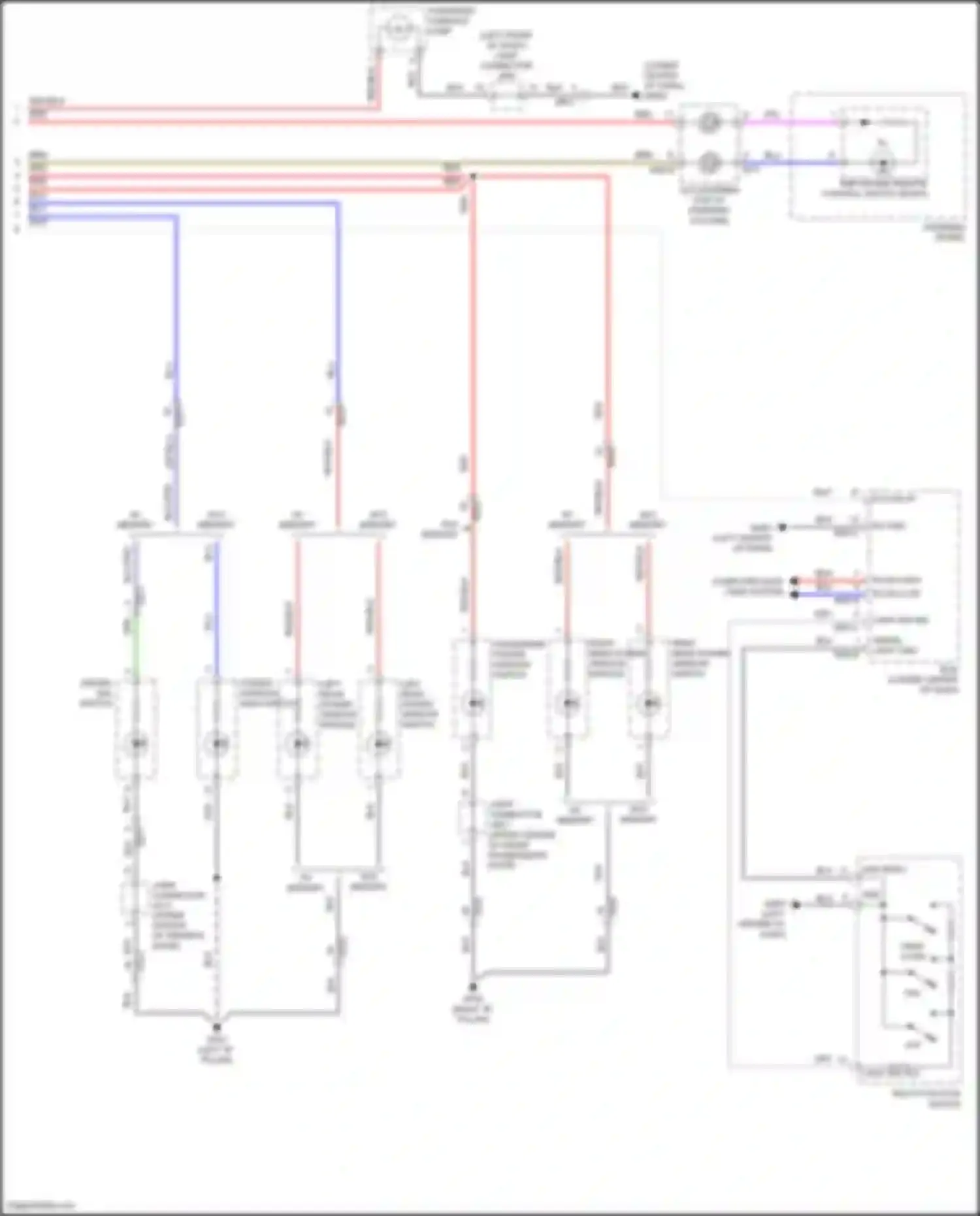 Wiring diagram right rear power window module for Hyundai Sonata VII facelift (2017-2019) (4 of 13)