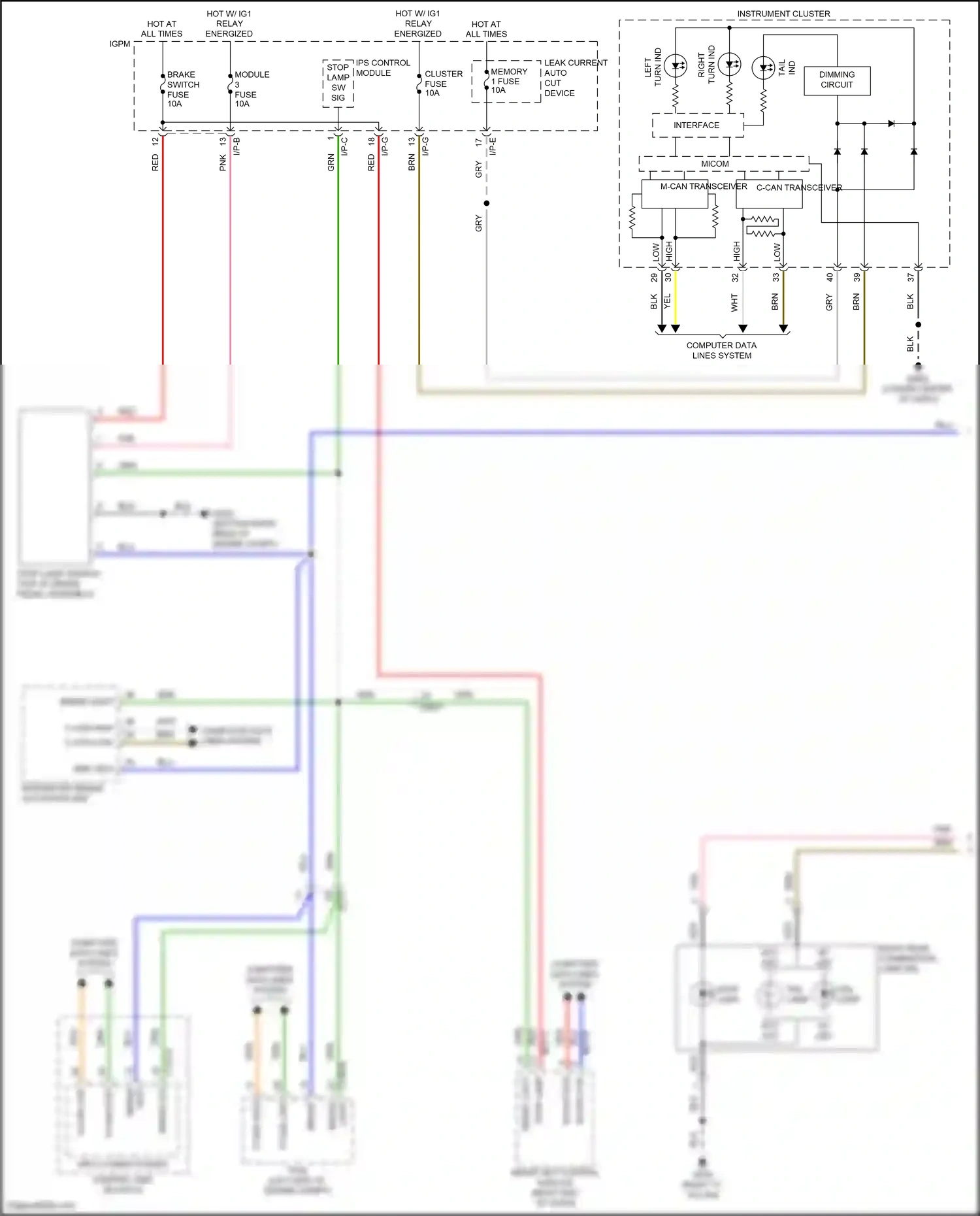 Wiring diagram tail on for Hyundai Sonata VII facelift (2017-2019) (1 of 1)
