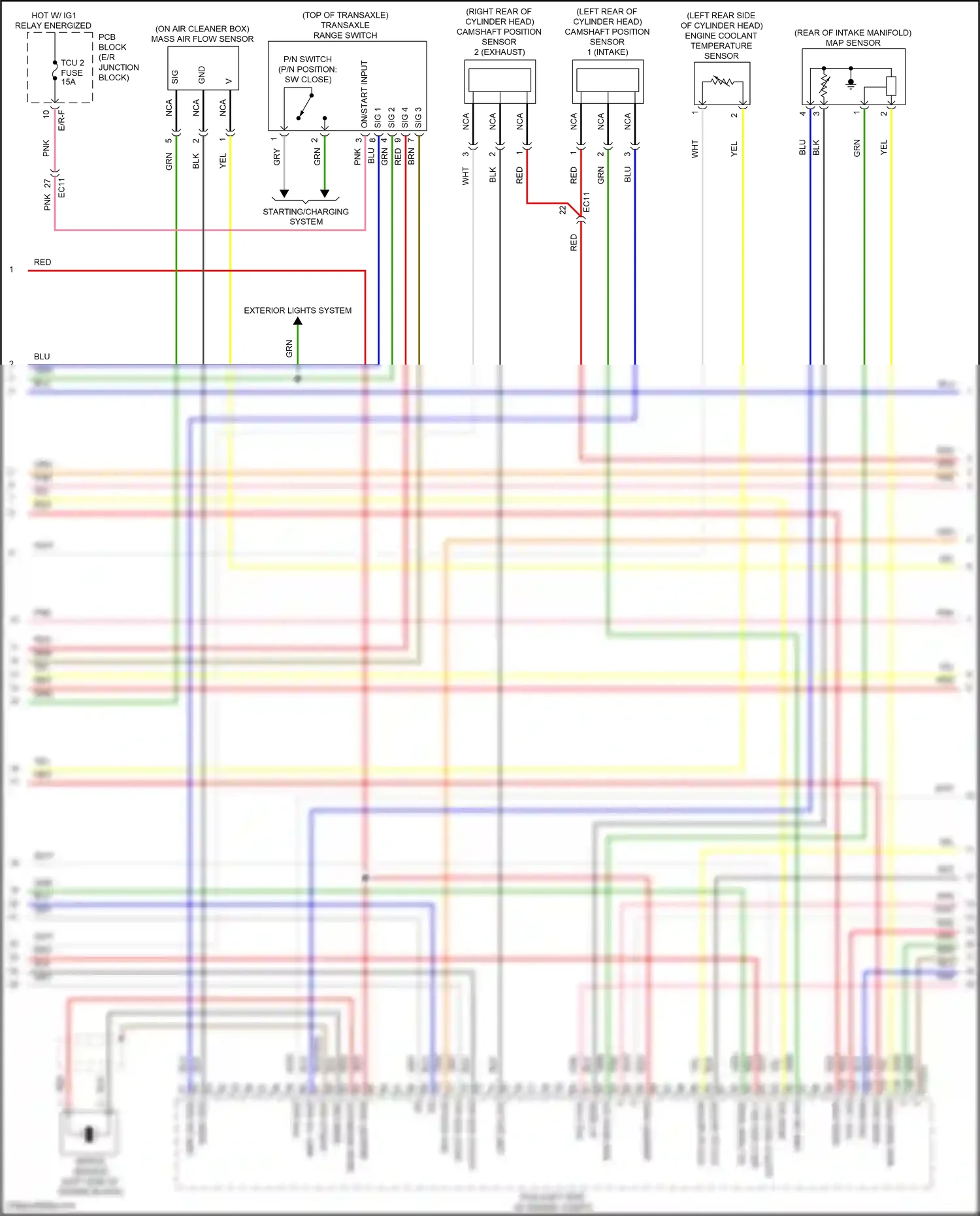 Hyundai Sonata VII facelift (2017-2019) transaxle range switch wiring diagram  (10 of 20)