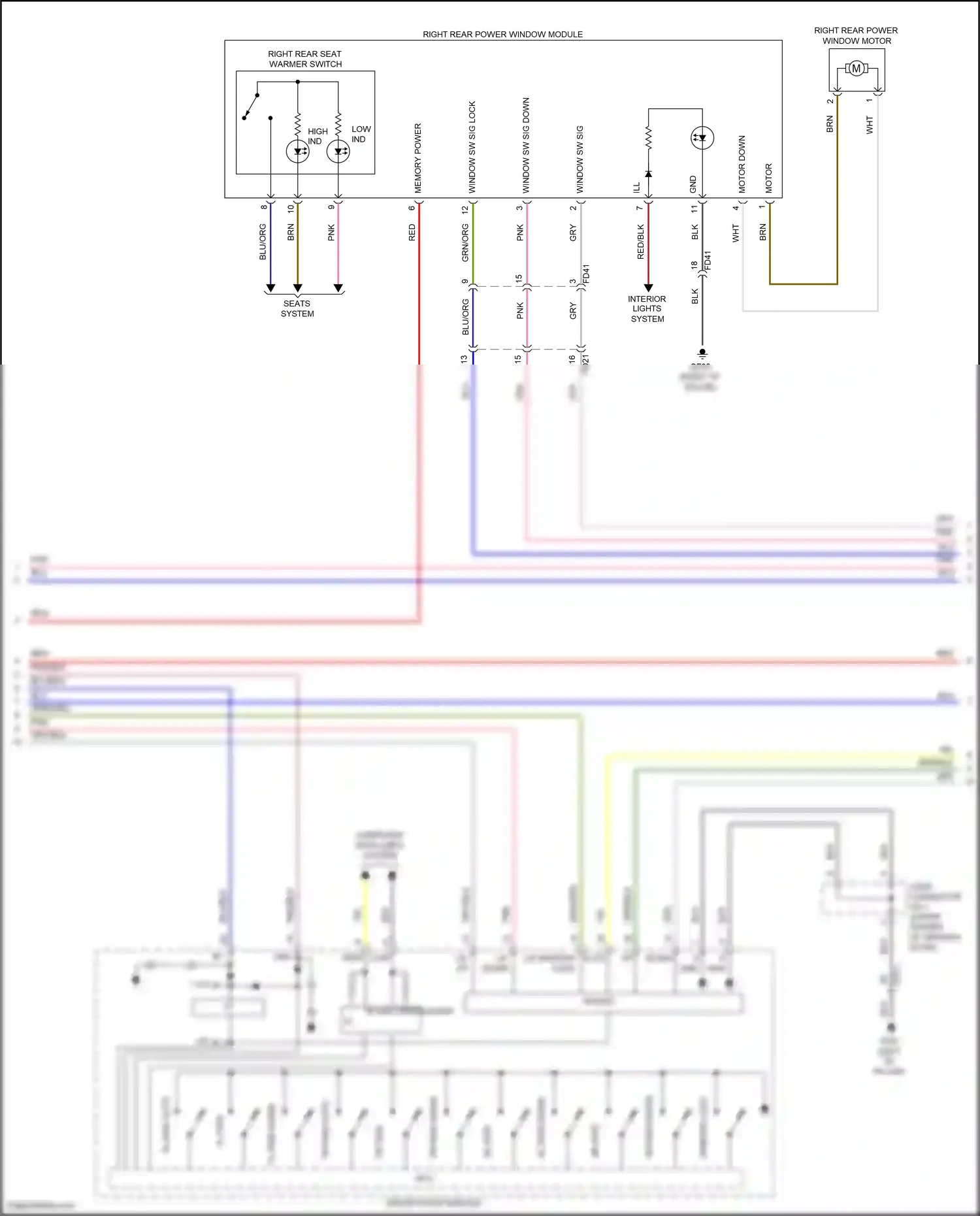 Wiring diagram window lock for Hyundai Sonata VII facelift (2017-2019) (3 of 6)