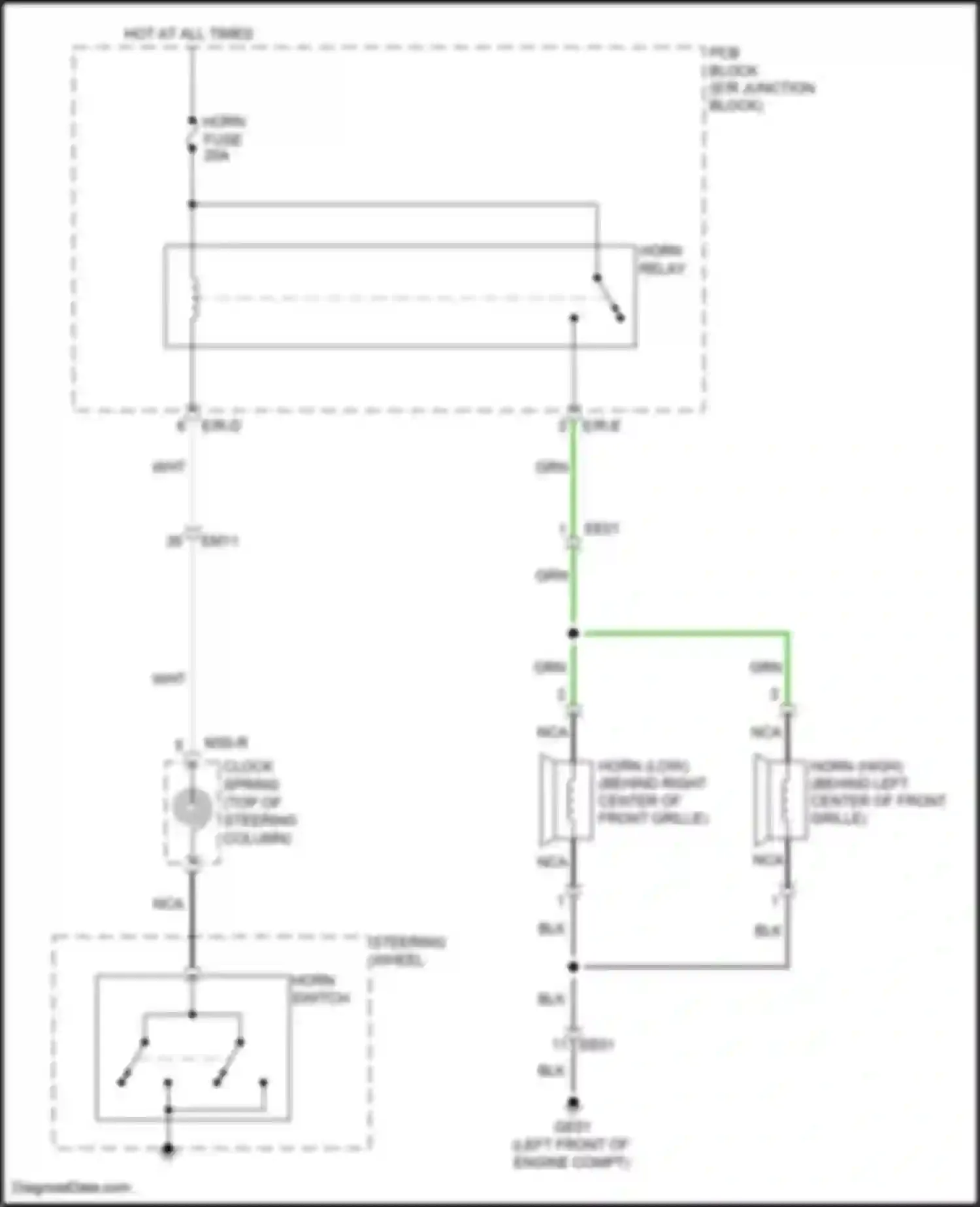 Sonata Hyundai VII (2014-2017): Horn circuit, hybrid