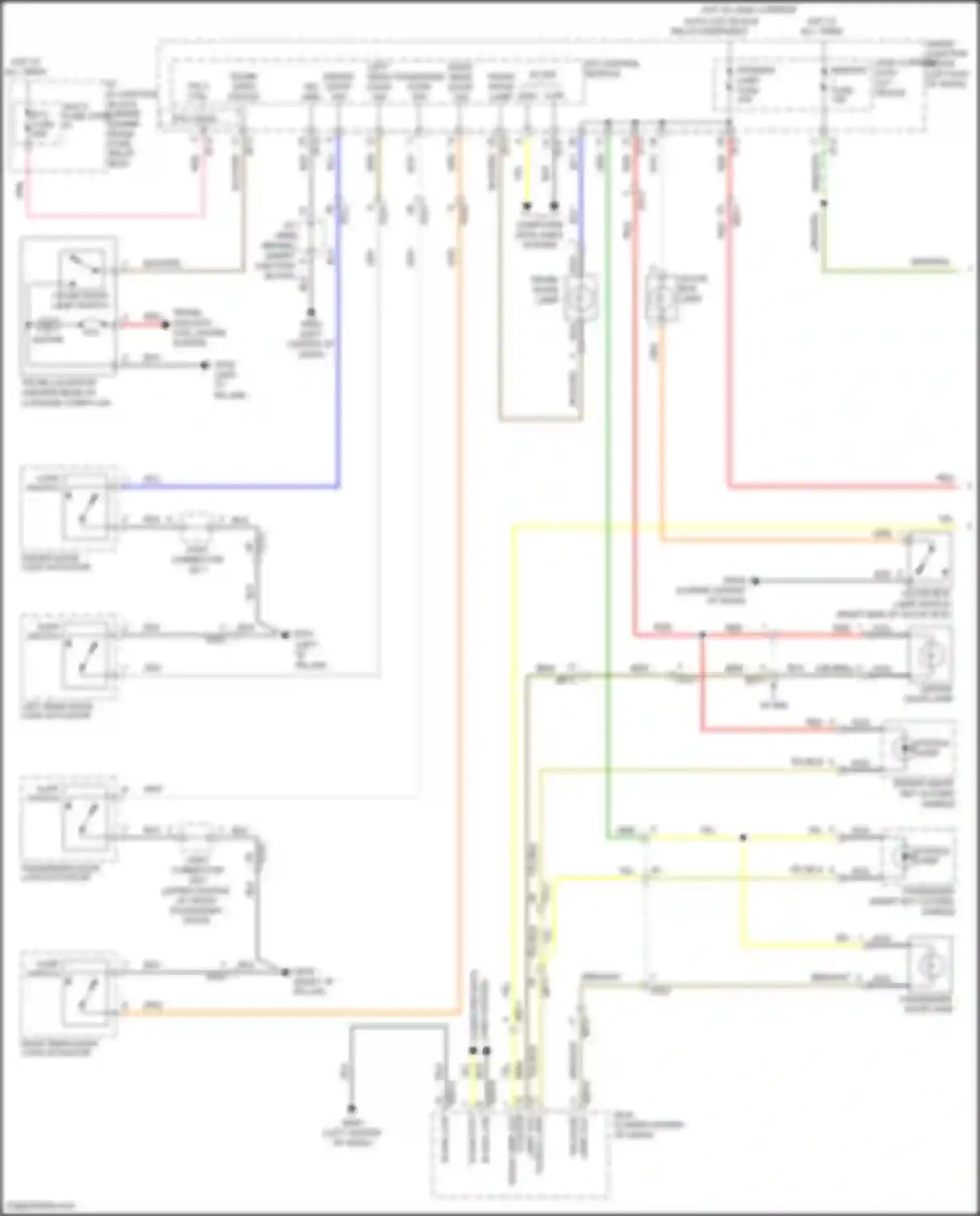 Sonata Hyundai VII (2014-2017): Courtesy lamps circuit, except hybrid (1 of 2)