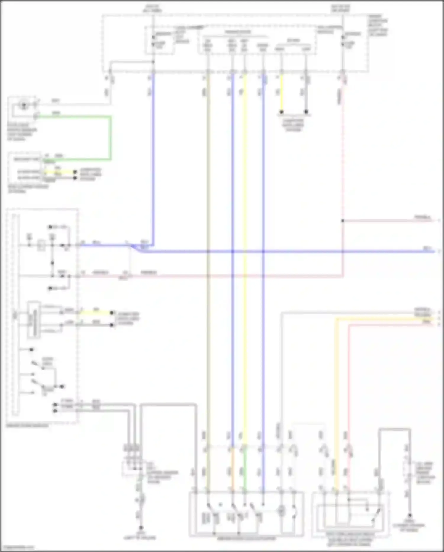 Sonata Hyundai VII (2014-2017): Power door locks circuit, except hybrid w/ ims (1 of 3)