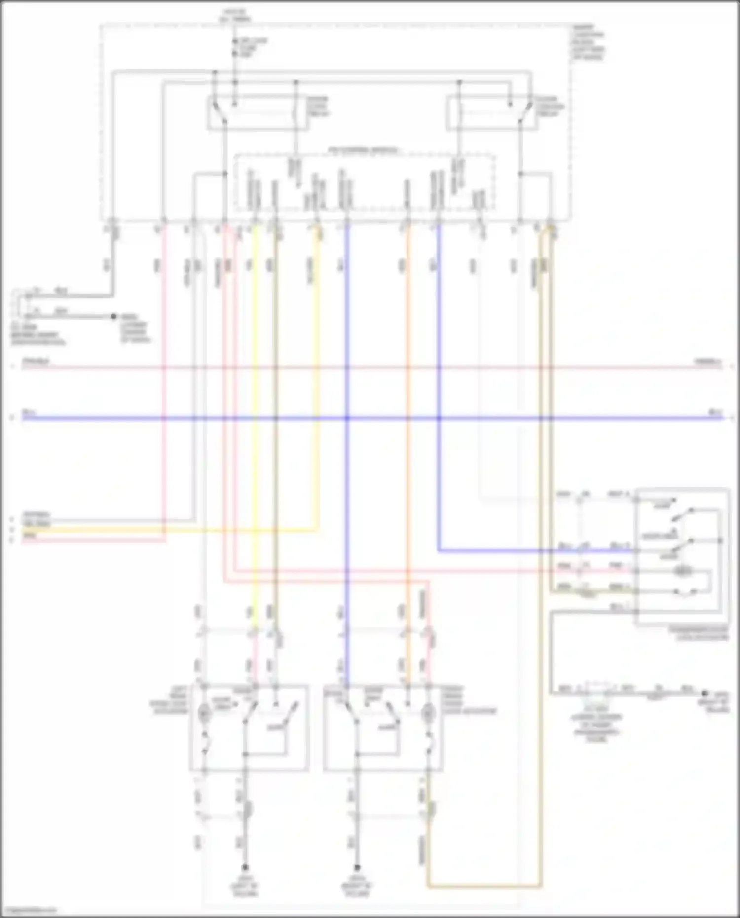 Sonata Hyundai VII (2014-2017): Power door locks circuit, except hybrid w/ ims (2 of 3)